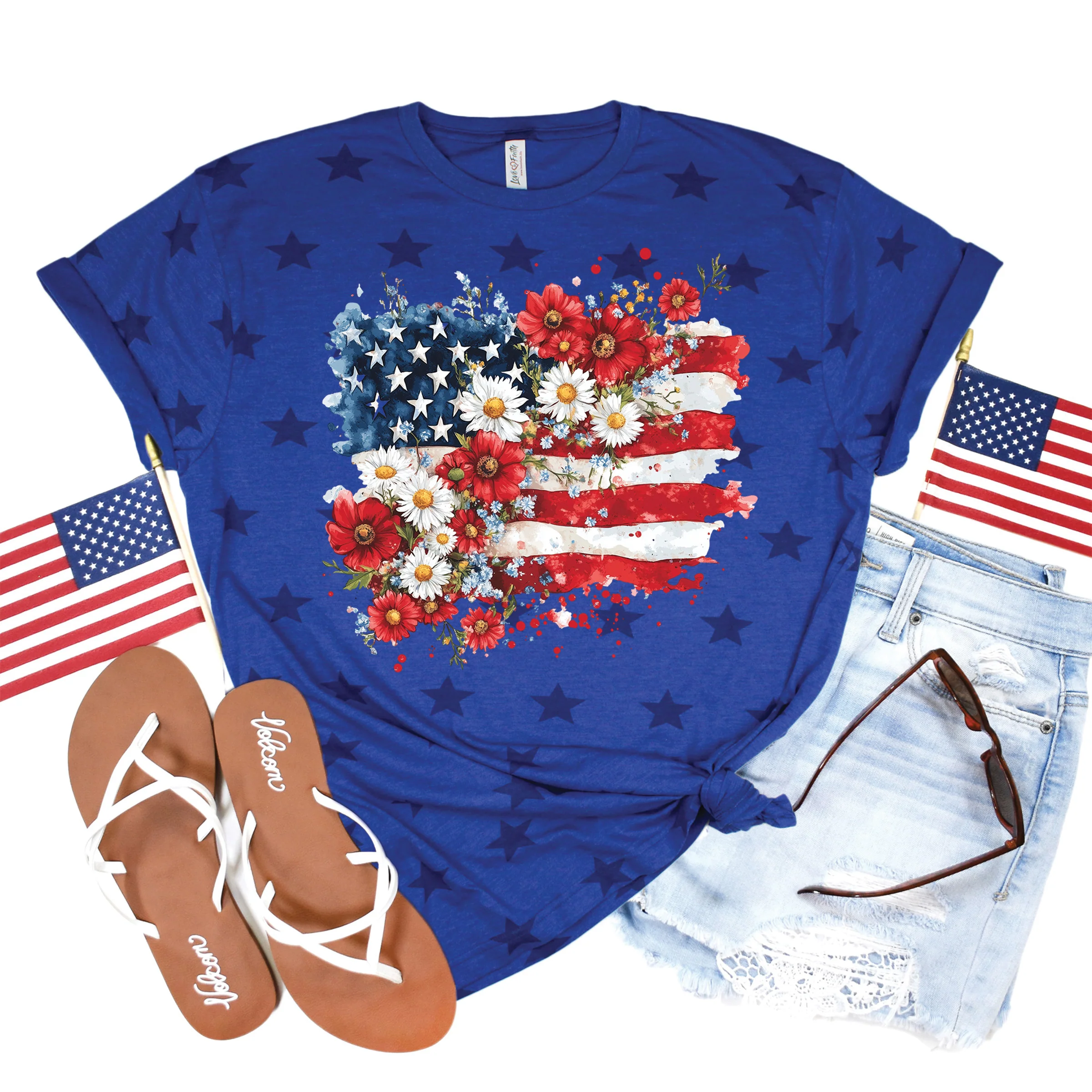 Floral Flag Tee