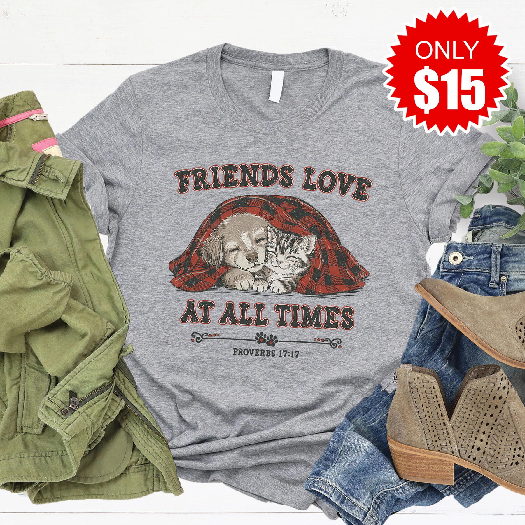 Friends Tee - Heather Grey - 15