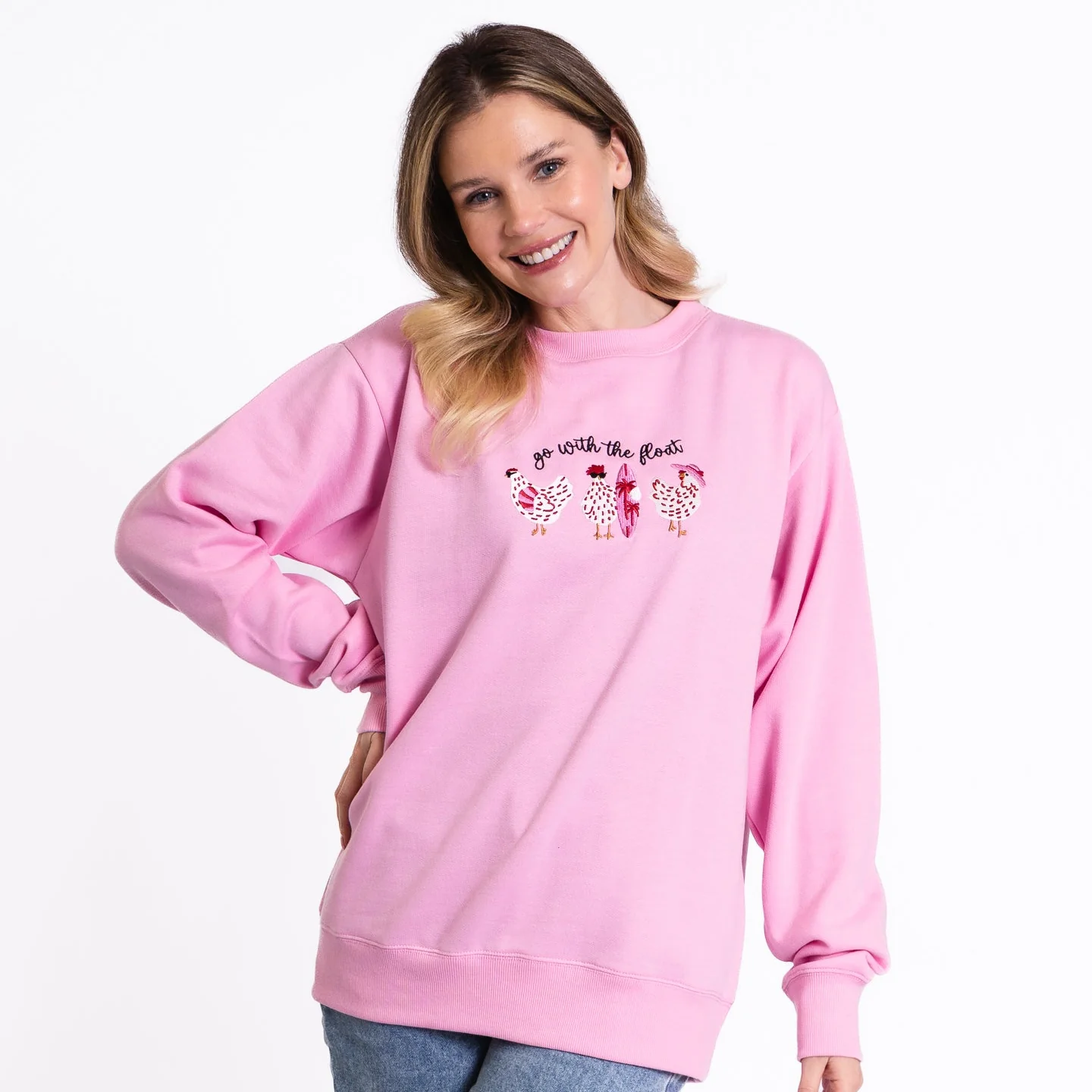 Go With the Float Embroidered Crewneck Sweatshirt - Image 2
