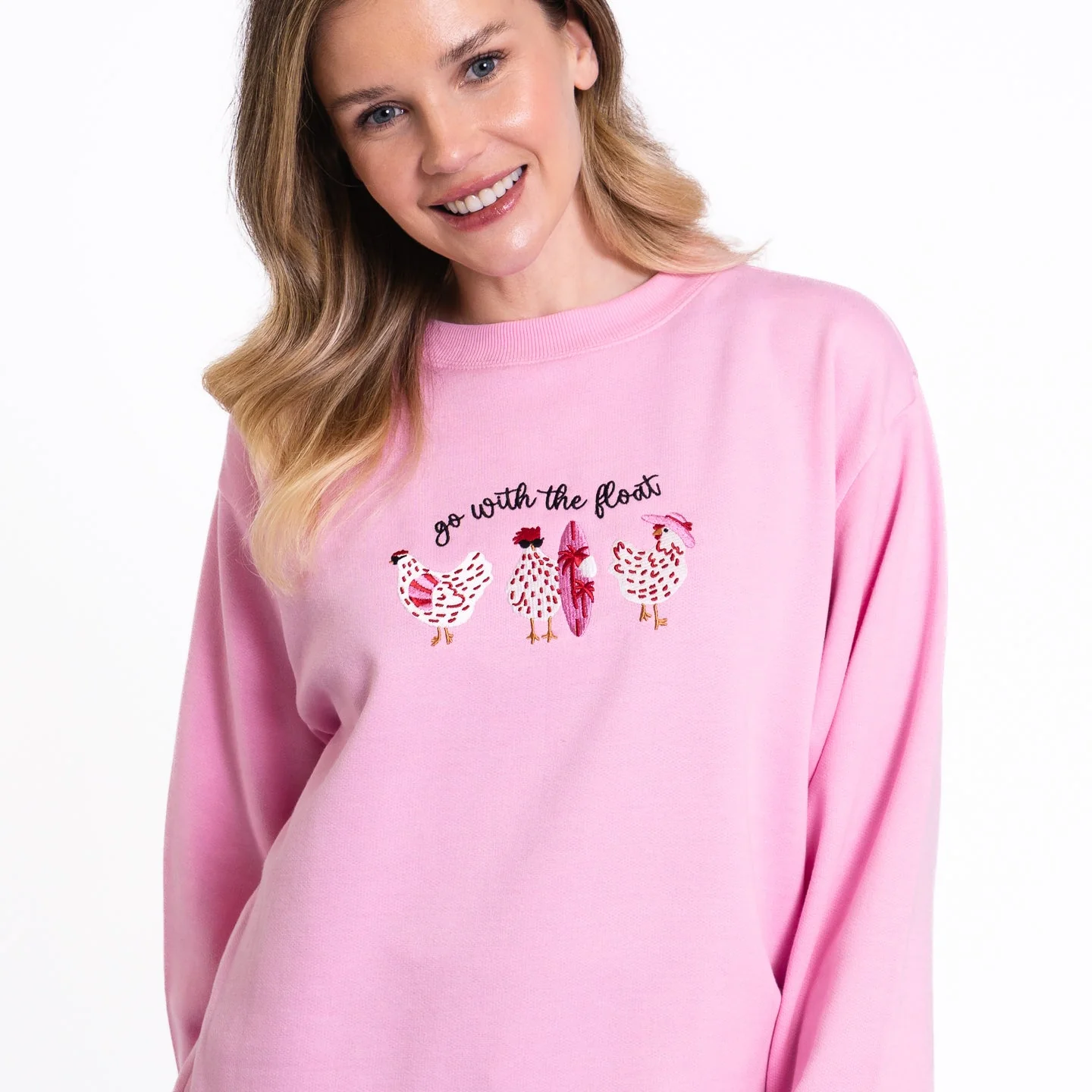 Go With the Float Embroidered Crewneck Sweatshirt - Image 3