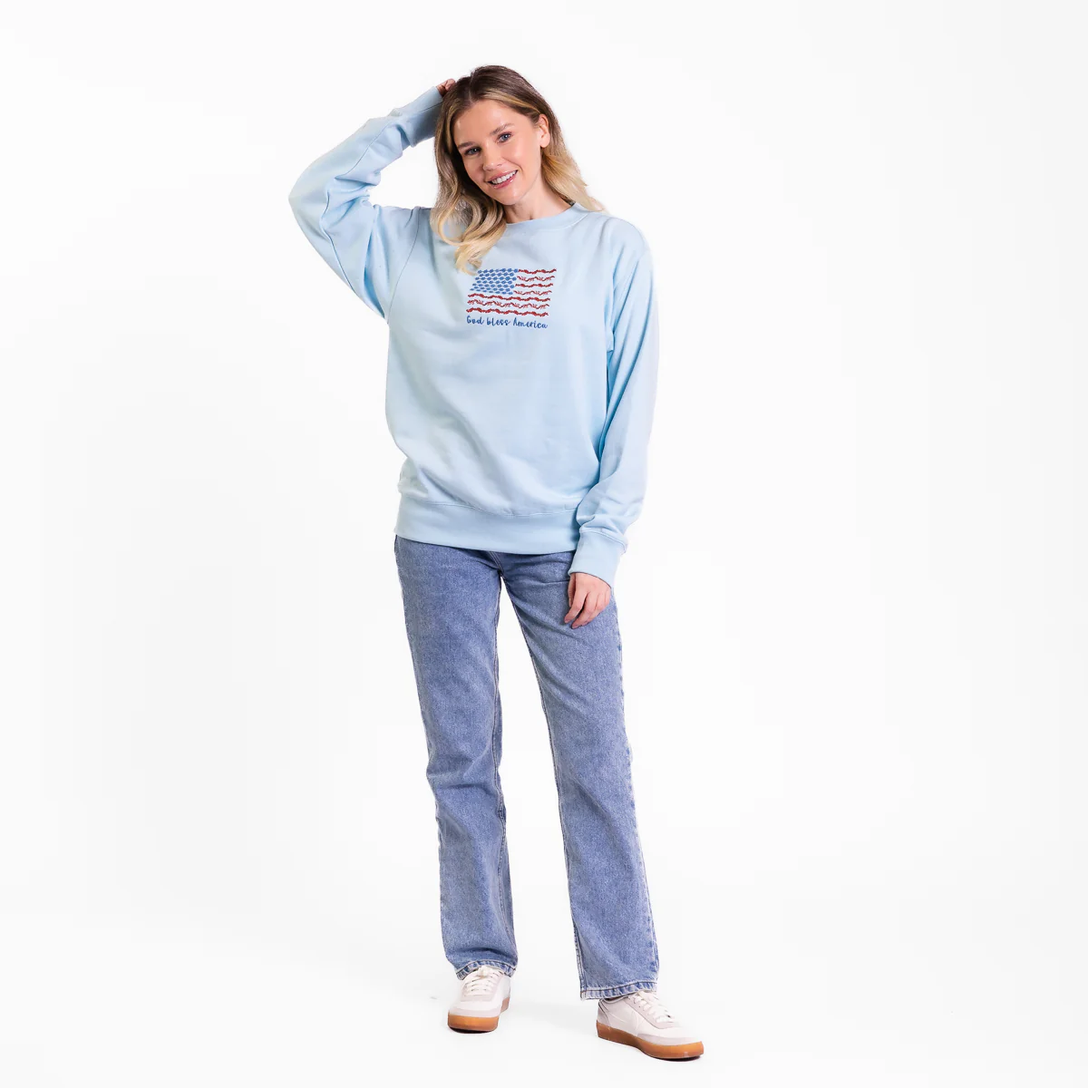 God Bless America Embroidered Crewneck Sweatshirt - Image 3