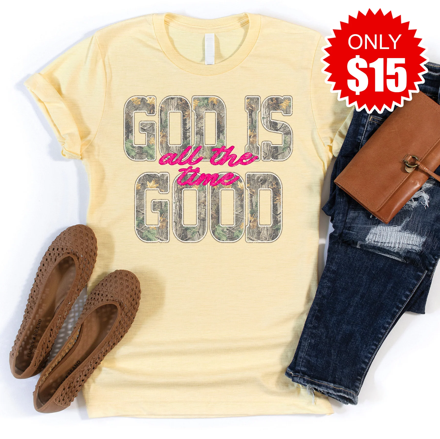 God is Good Tee - Heather French Vanilla - 15