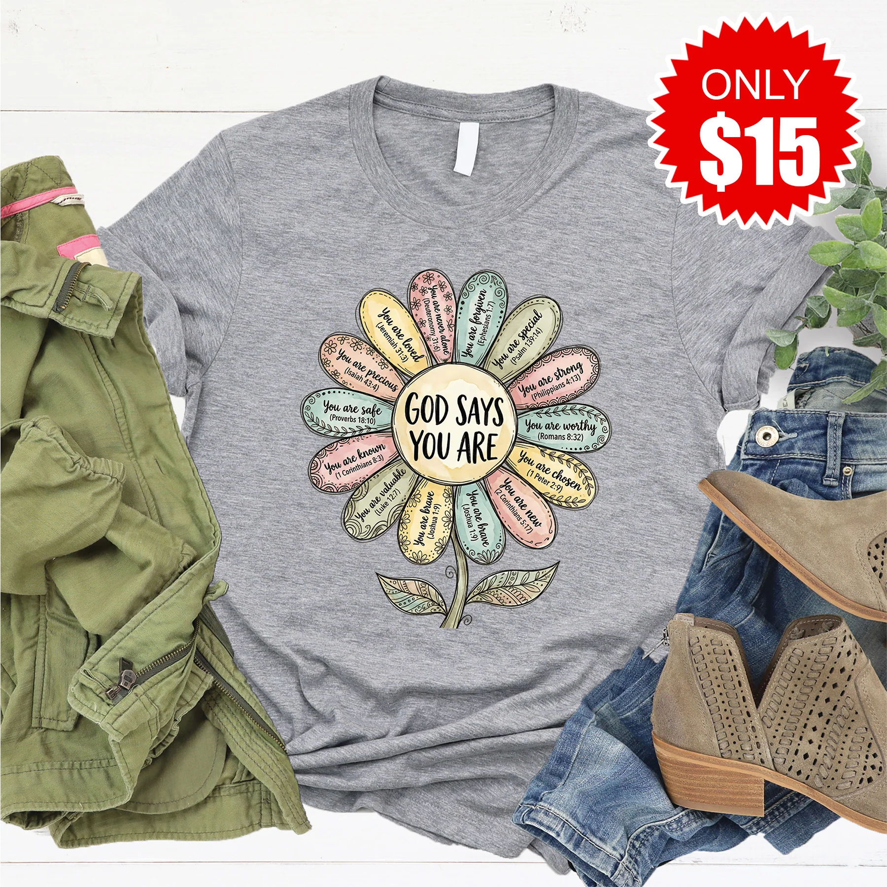 God Says You Are Tee - Heather Grey - 15