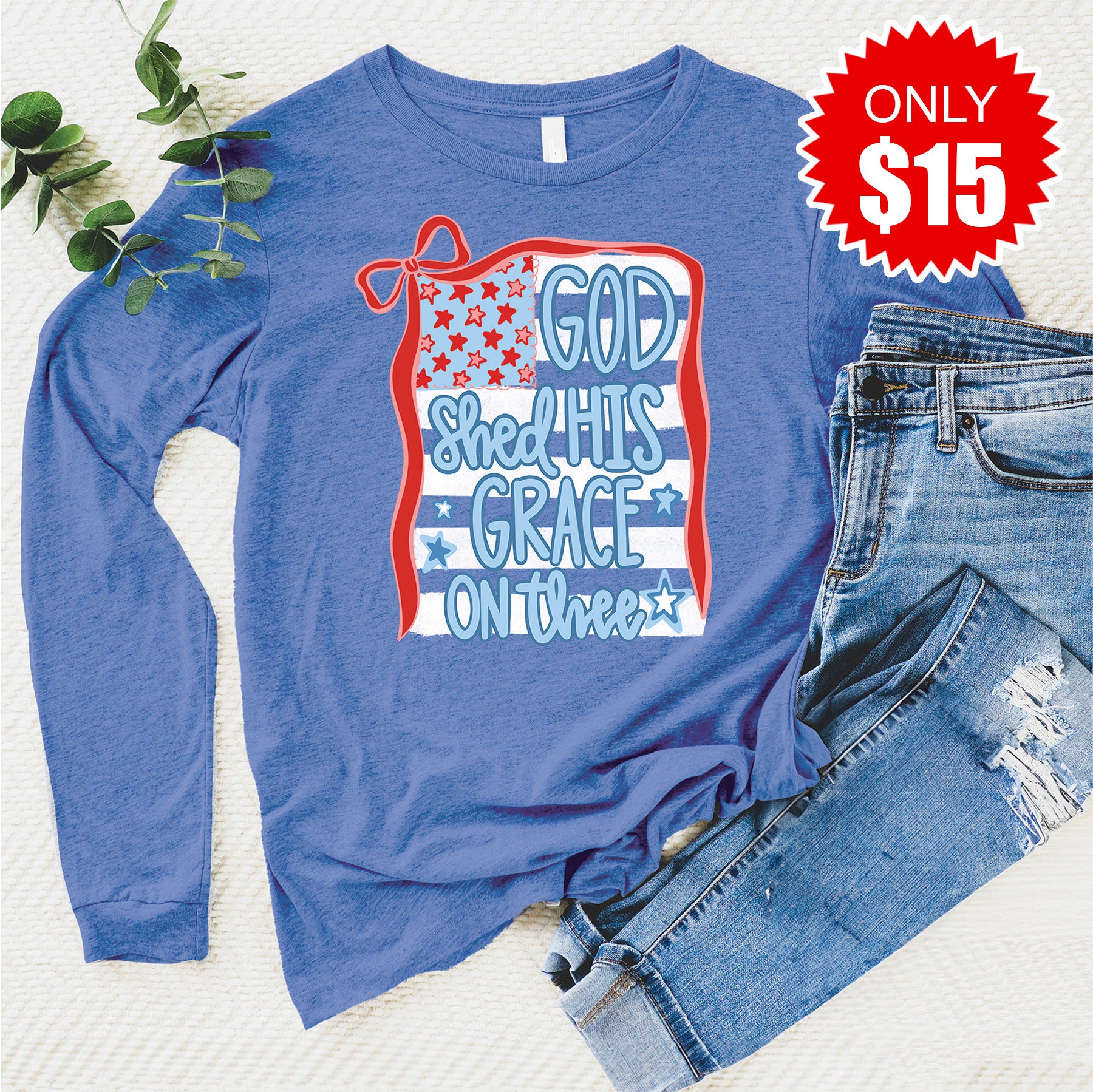 God Shed His Grace Bow Long Sleeve - 15