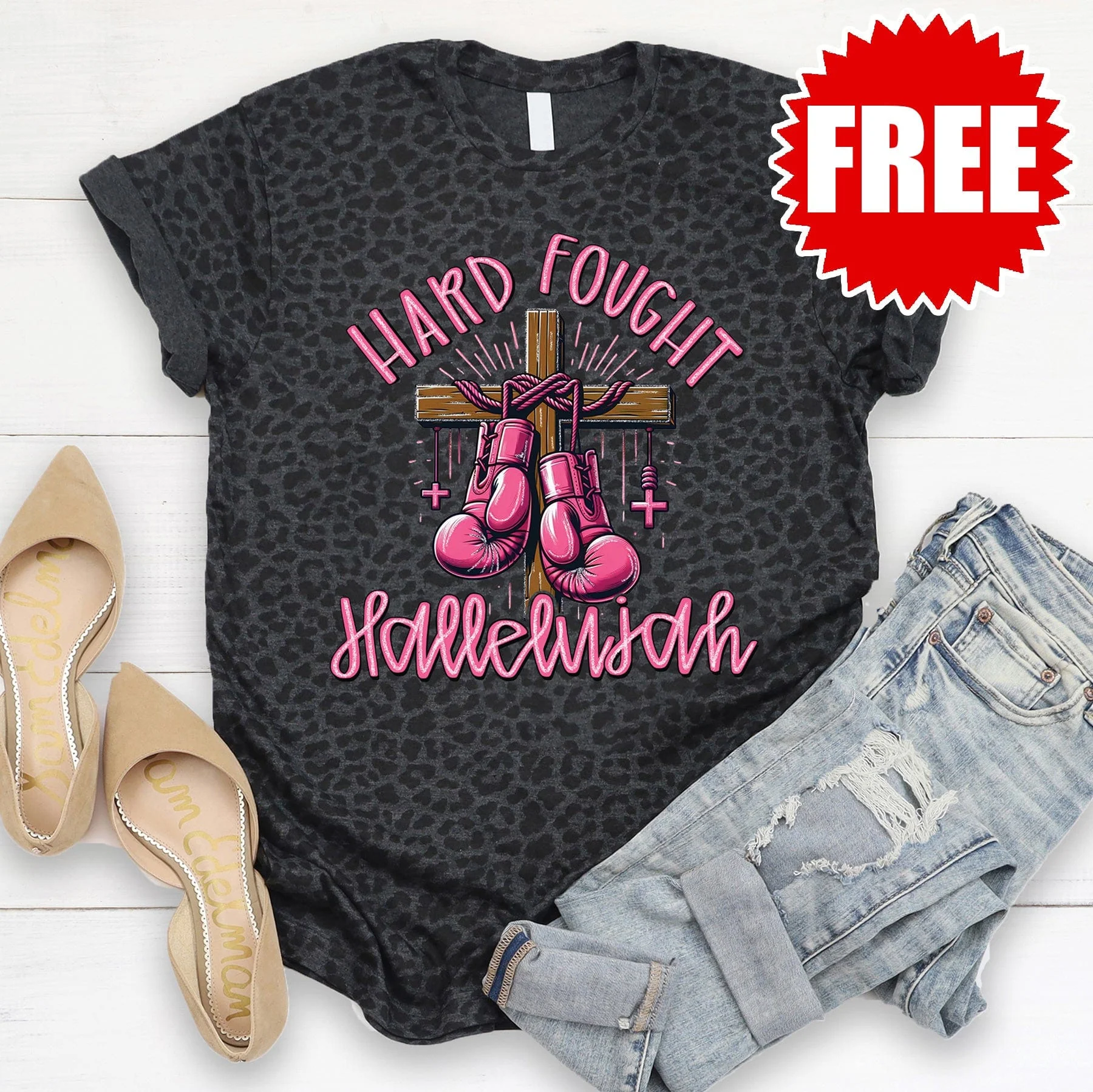 Hard Fought Tee - Black Leopard