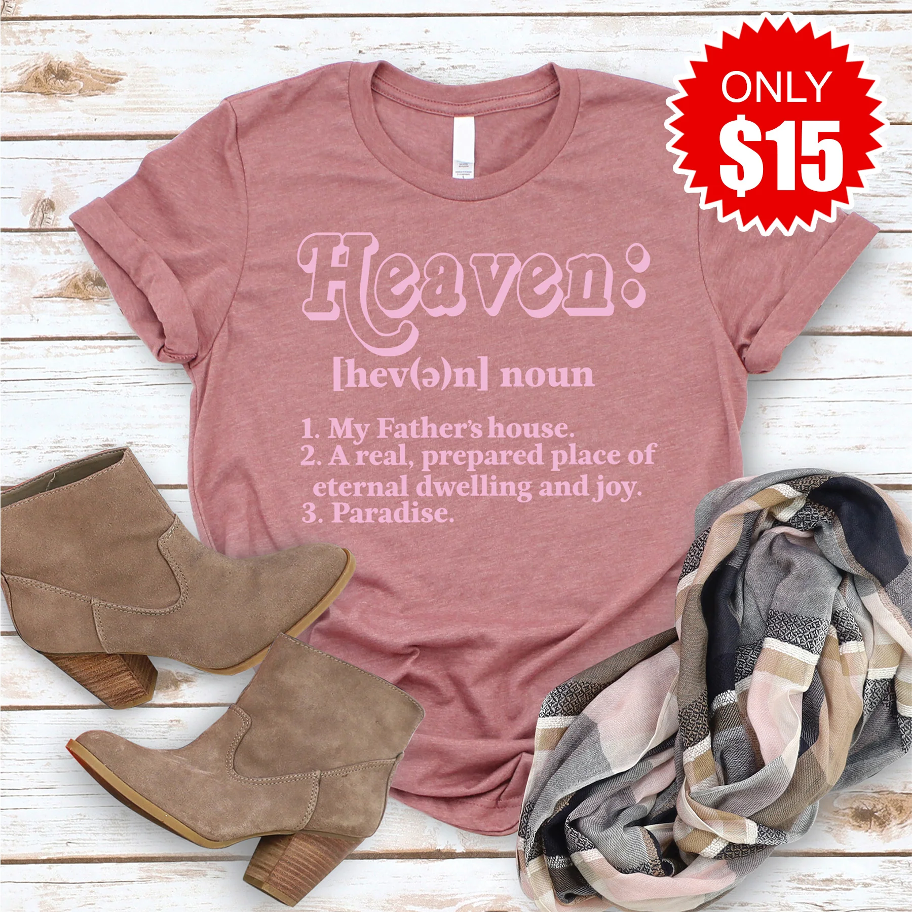 Heaven Tee - Heather Mauve - 15