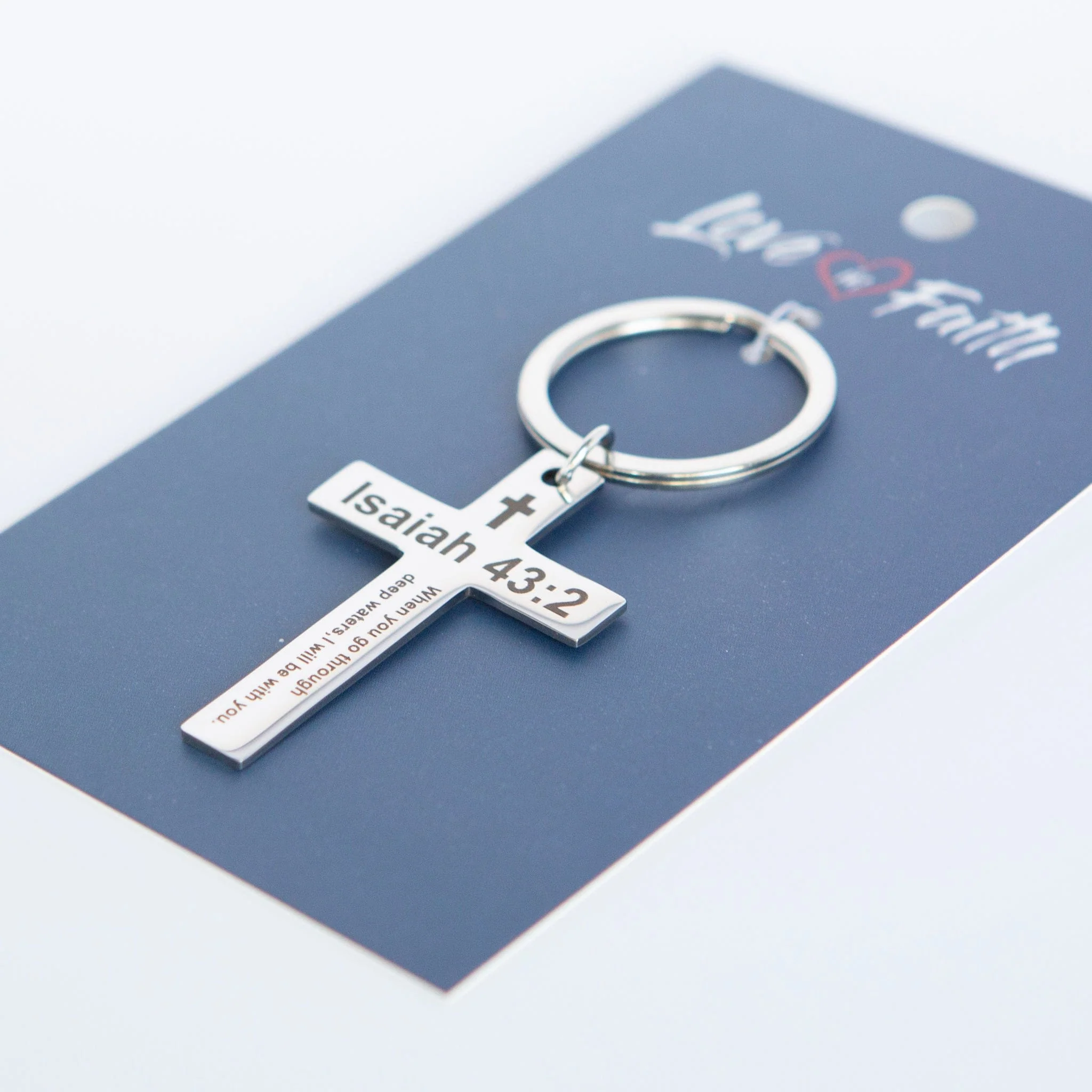 Isaiah 43:2 Men's Keychain - Image 2