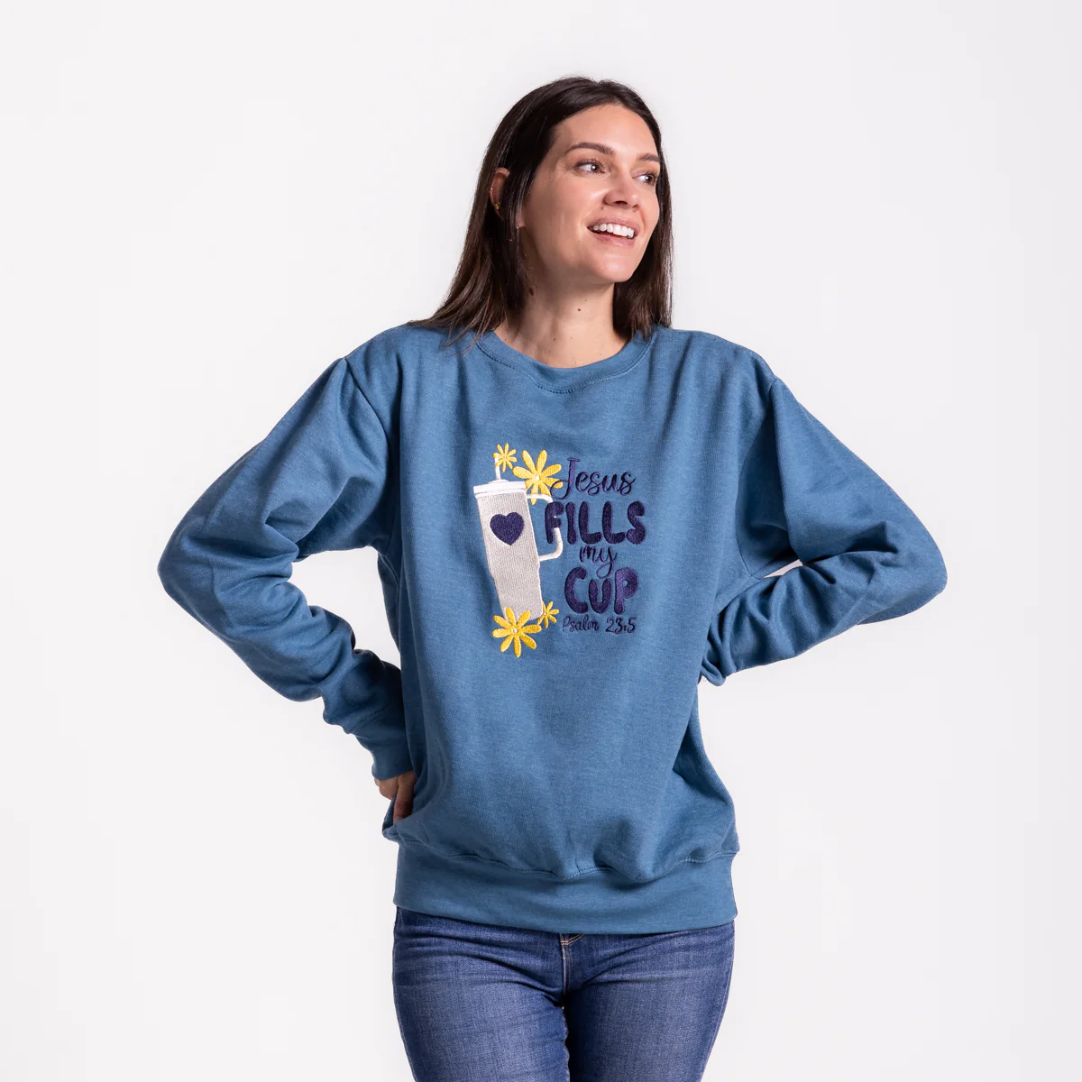 Embroidered Jesus Fills My Cup Sweatshirt - Image 2