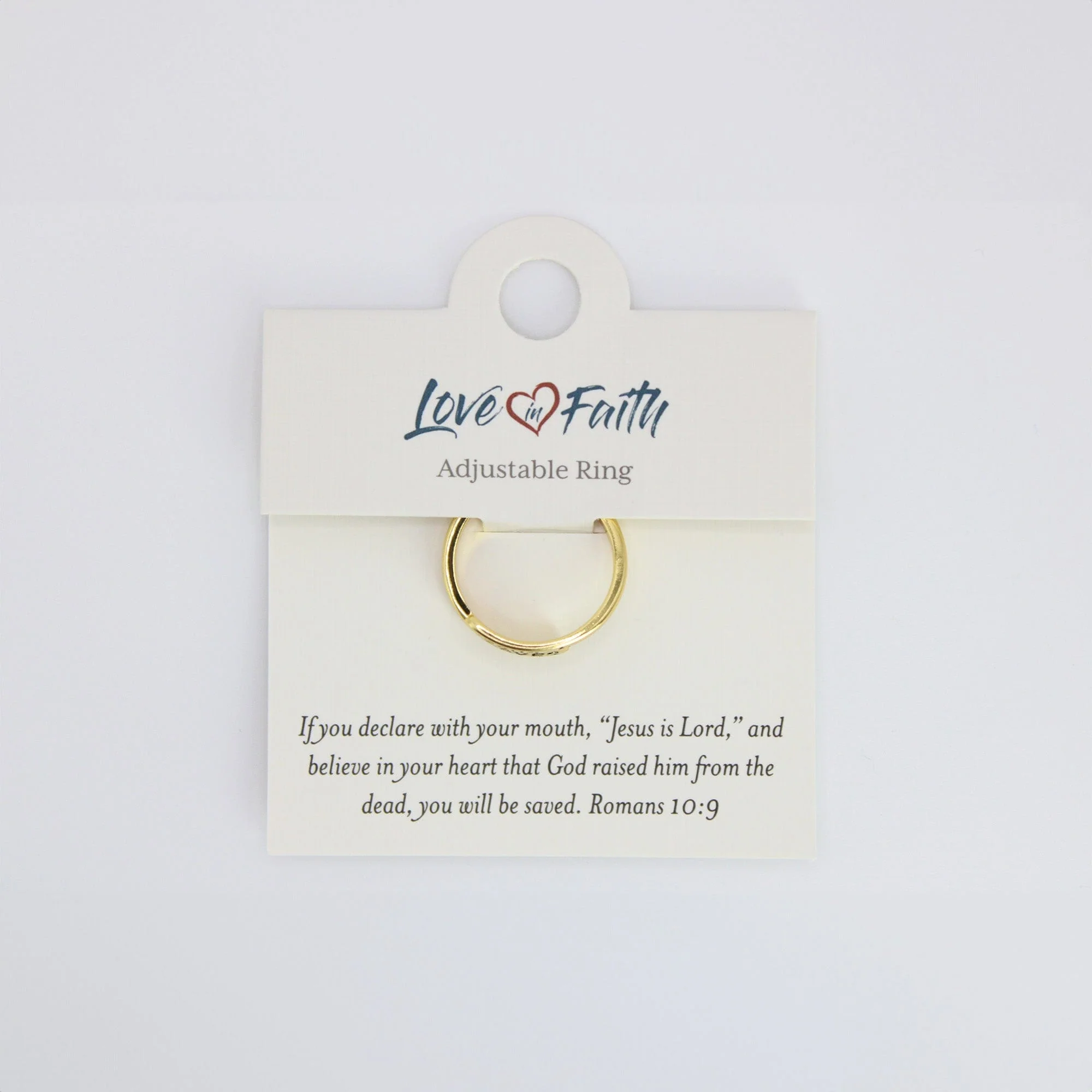 Jesus Saves Gold Plated Brass Ring - Image 3
