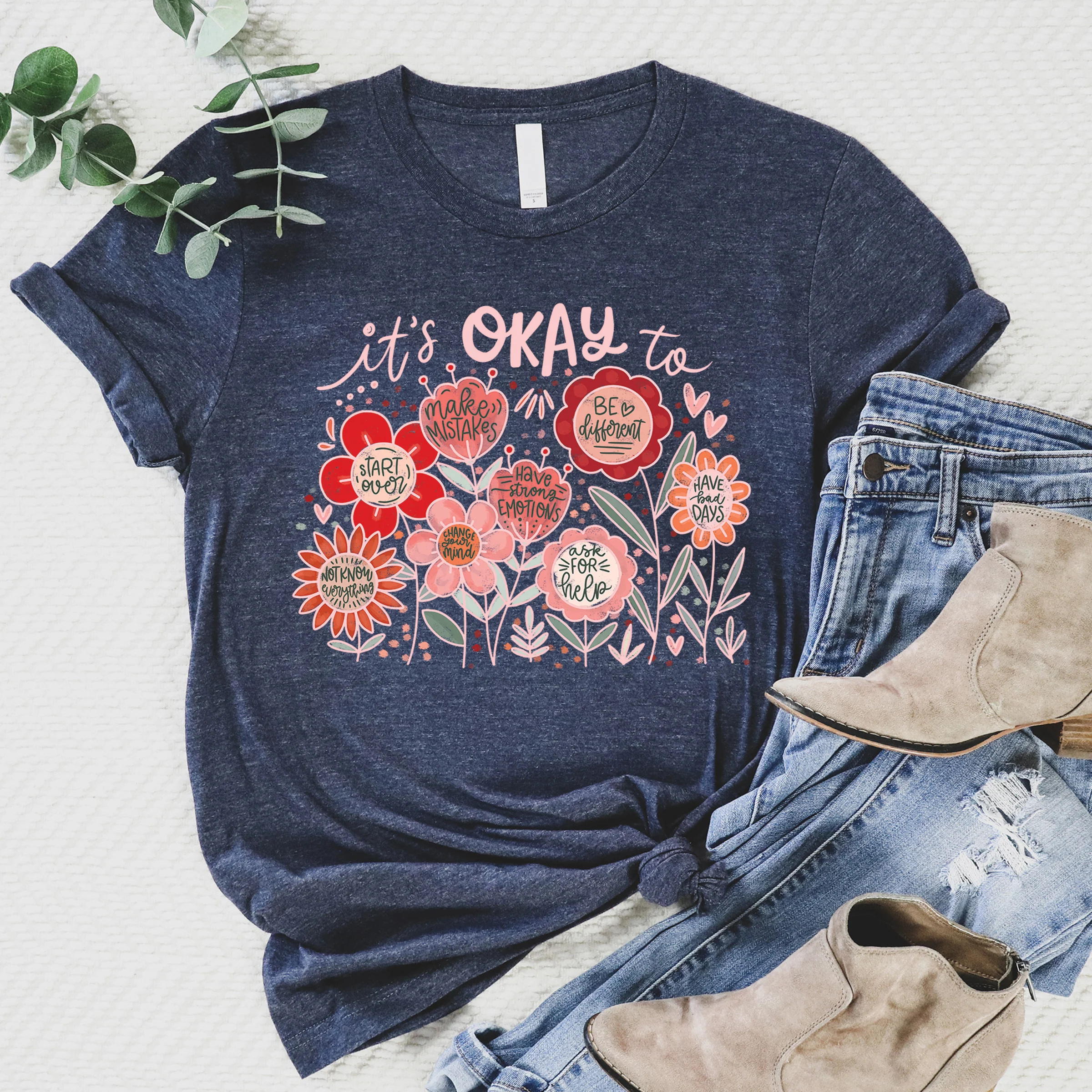 Love in Faith | Mental Health Collection - Super Soft Christian Tees with “Just Breathe,” “Be The Reason,” “It’s Okay” & More Uplifting Faith Shirts for Women - Image 2