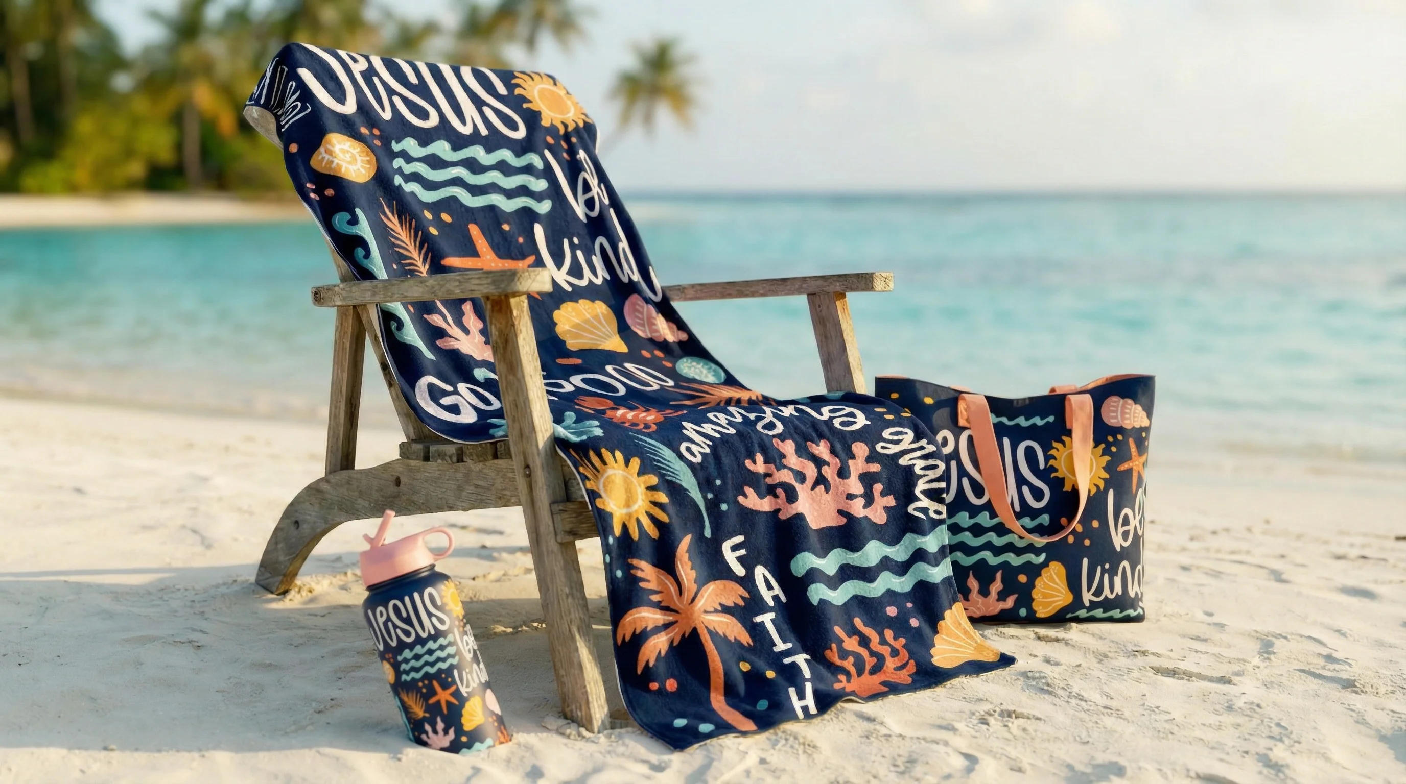 Love Like Jesus Beach Towel + 32oz Tumbler + Tote Bundle - Image 2