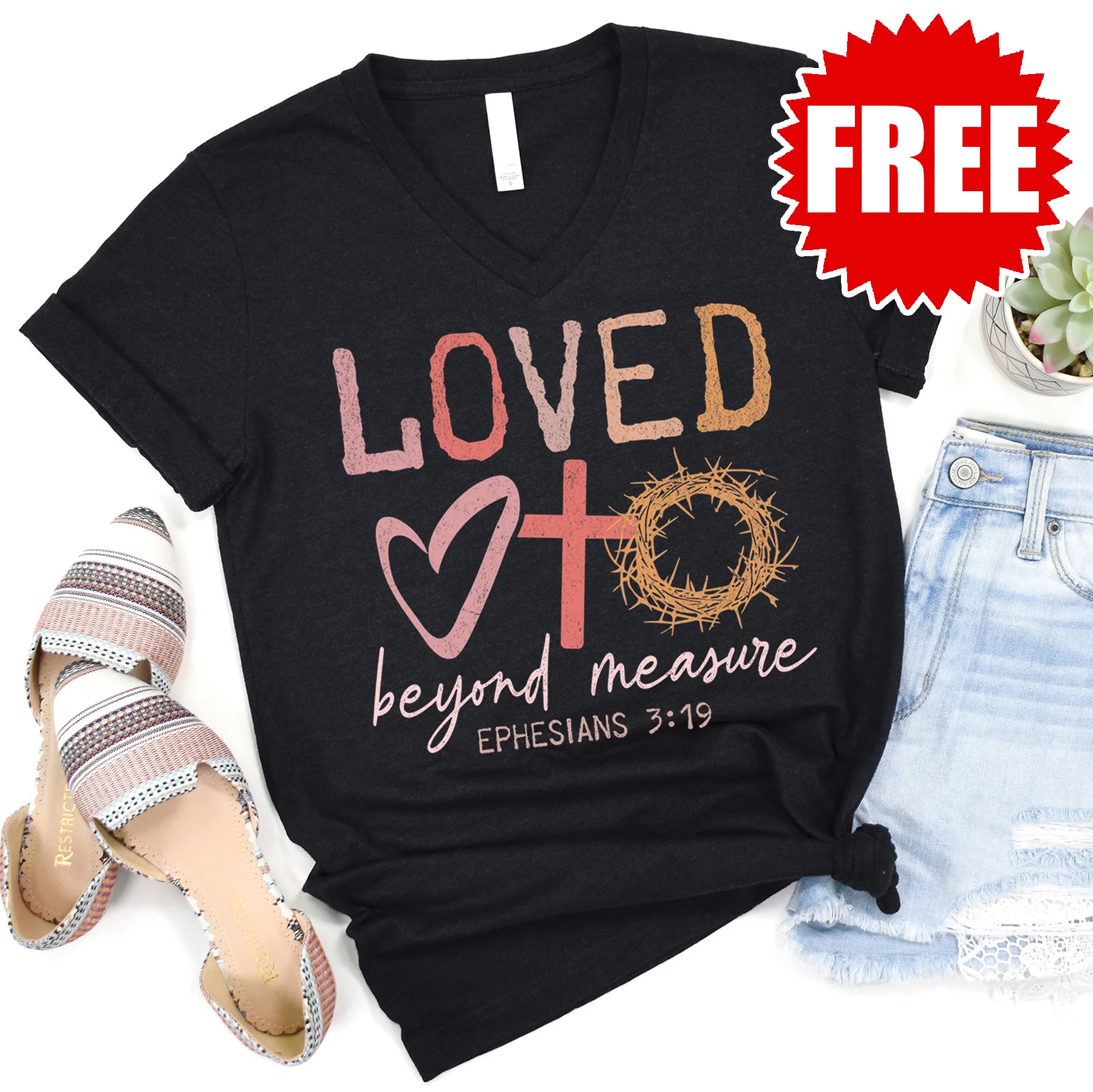 Loved Beyond Measure V-Neck - 0