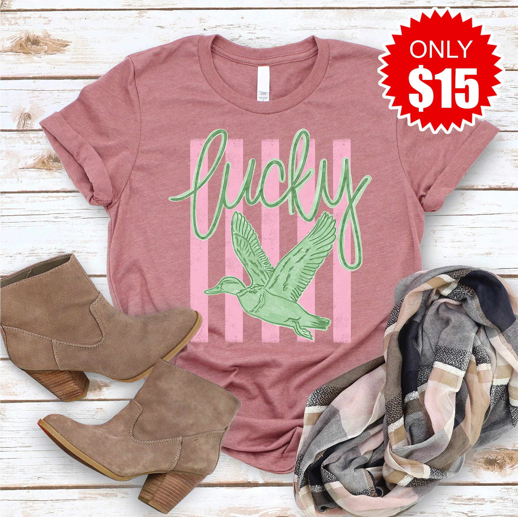 Lucky Tee - Heather Mauve - 15