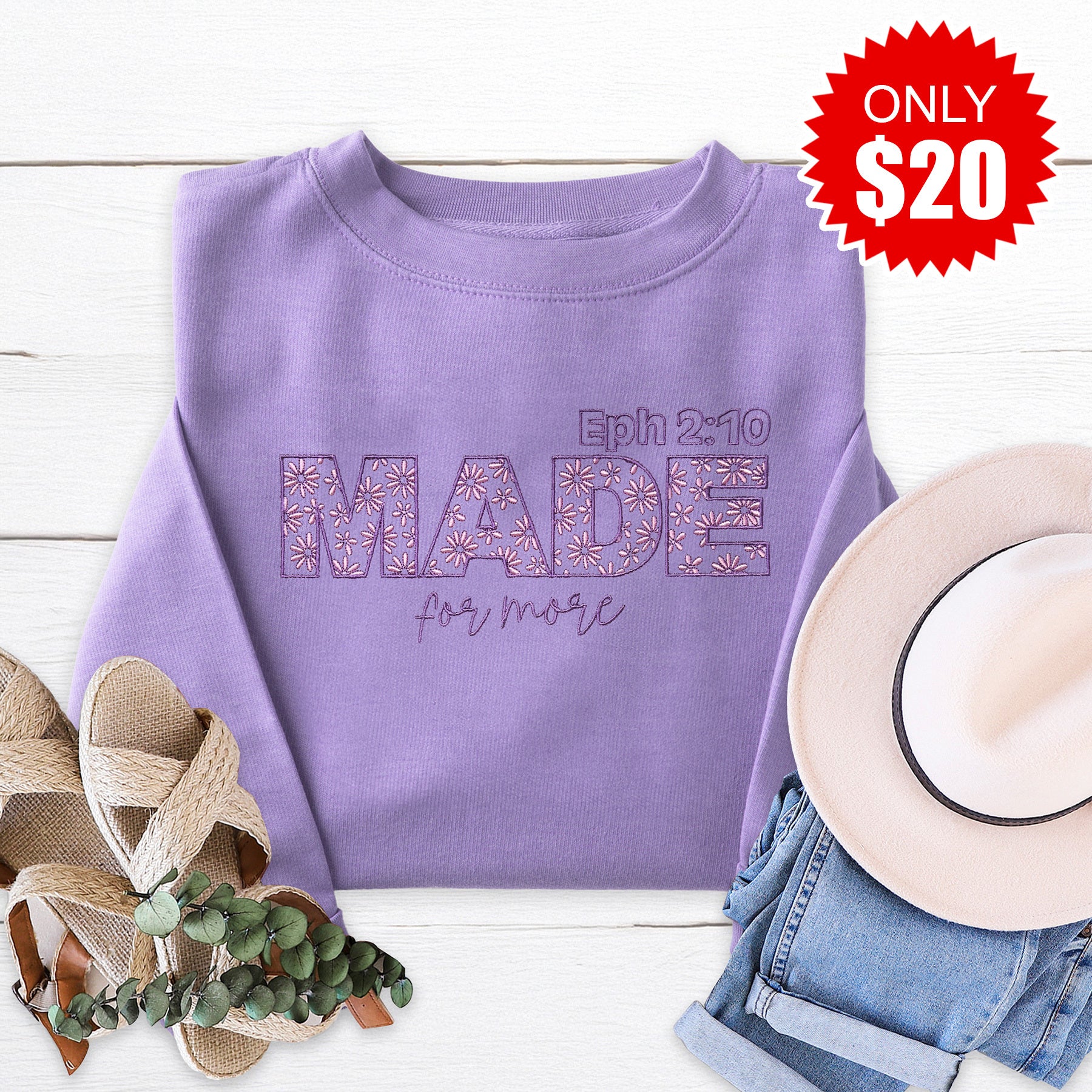 Made for More Embroidered Crewneck Sweatshirt - 20