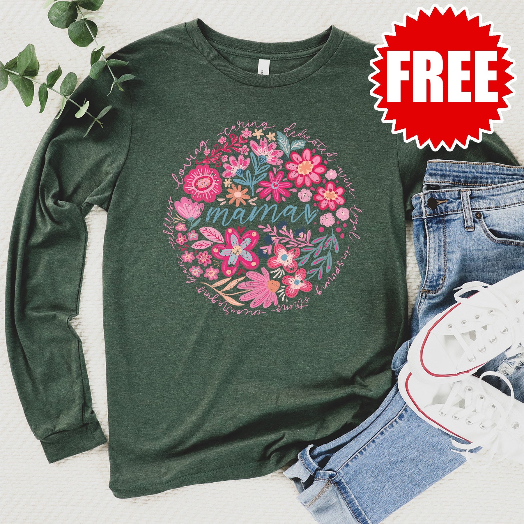 Mama Long Sleeve  - Heather Forest - 0