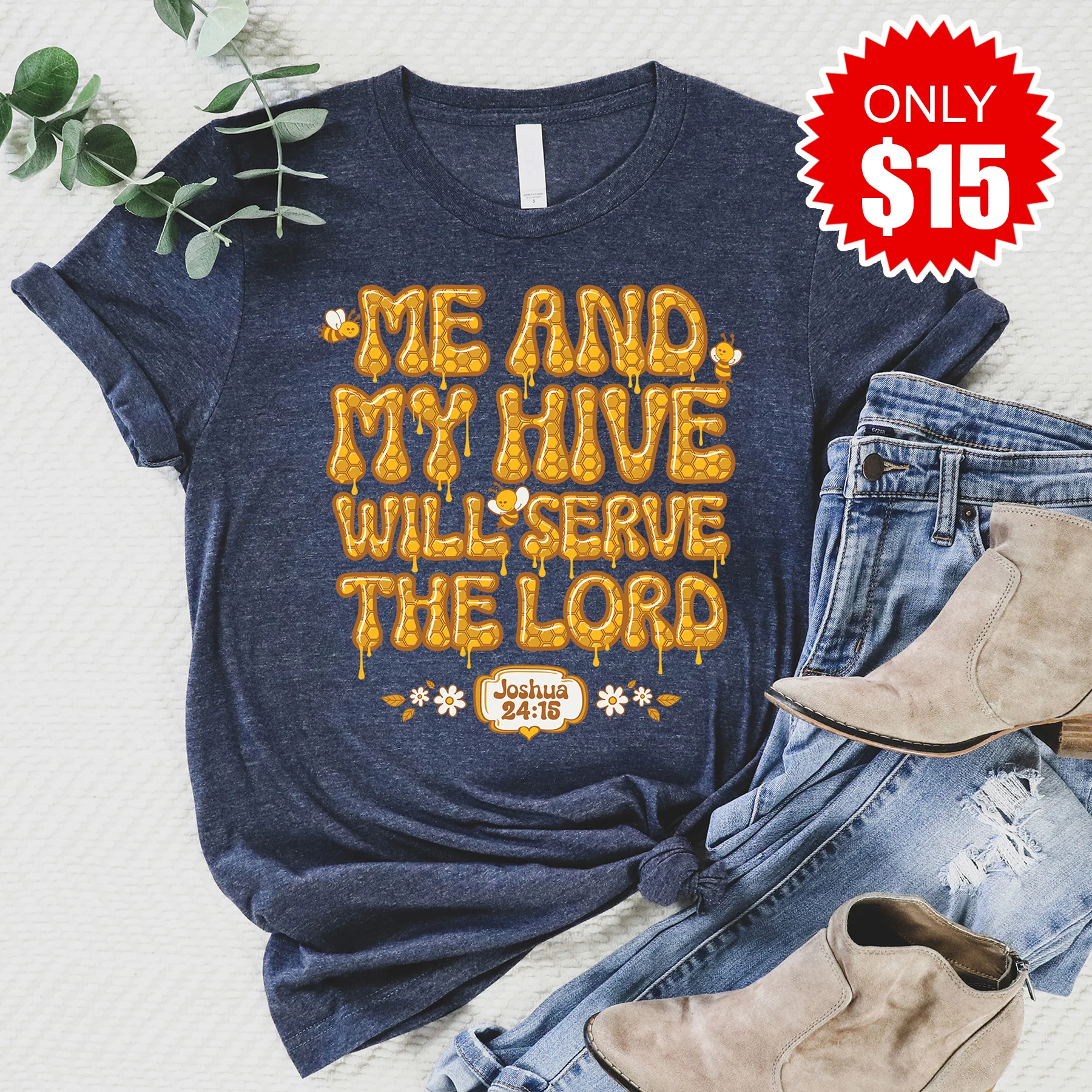 Me and My Hive Tee - Heather Navy - 15