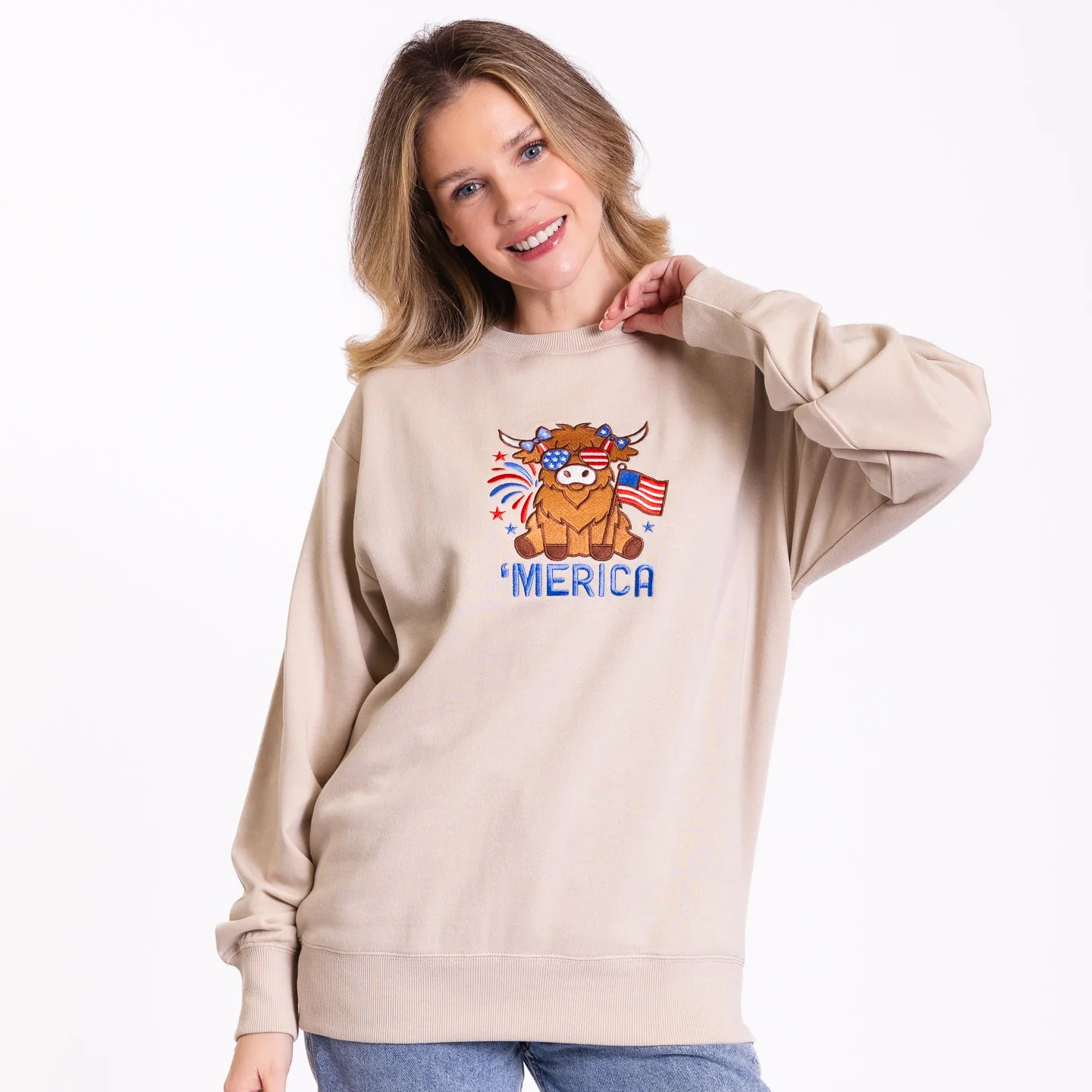 Merica Embroidered Crewneck Sweatshirt - Image 2