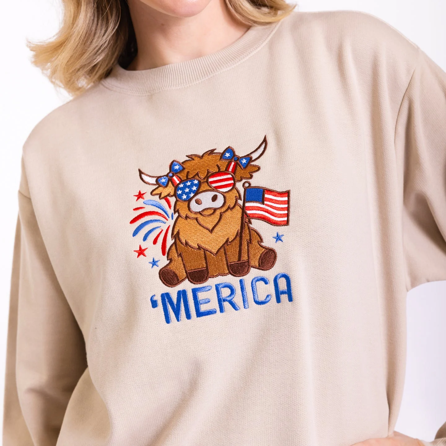 Merica Embroidered Crewneck Sweatshirt - Image 3