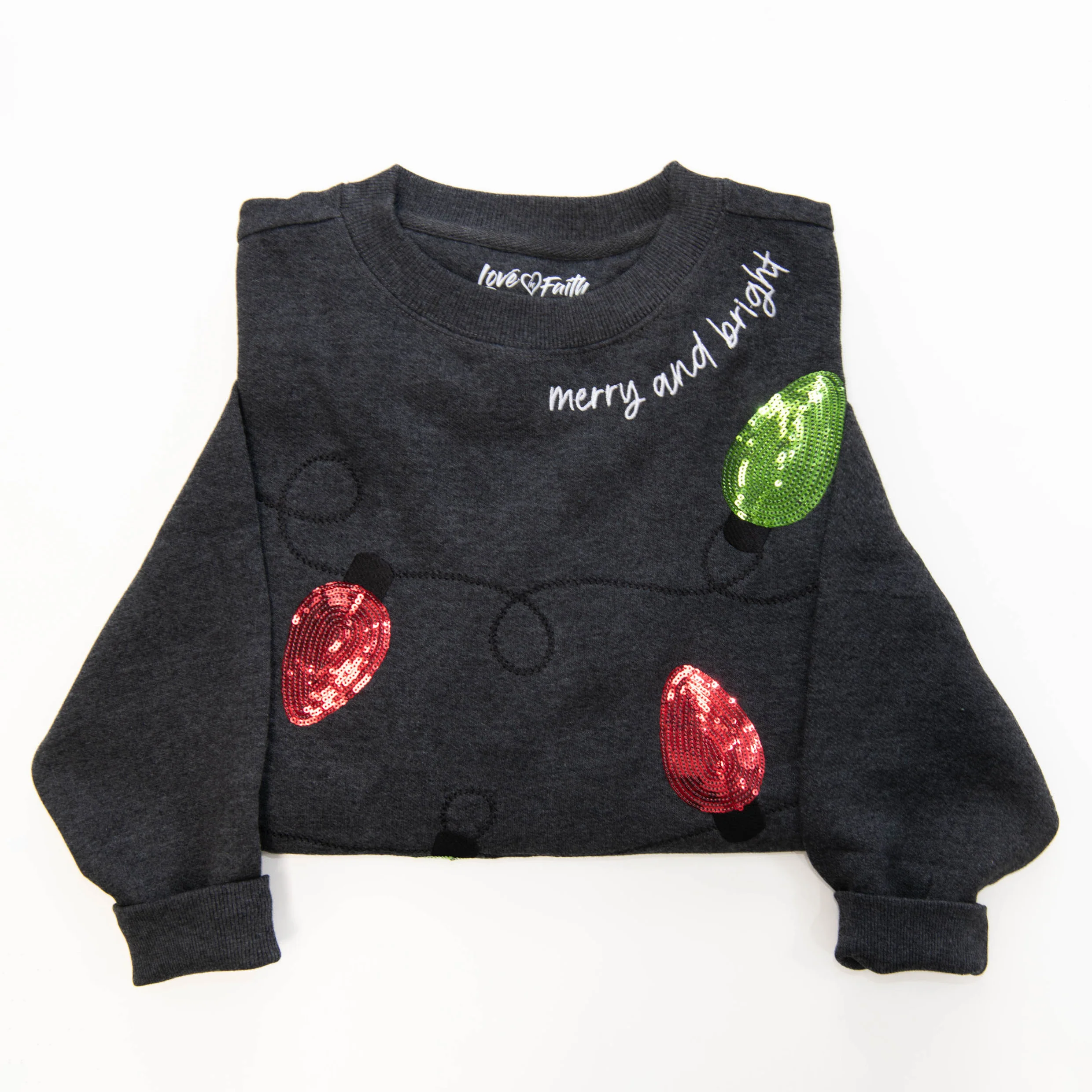 Embellished Merry and Bright Crewneck Sweatshirt