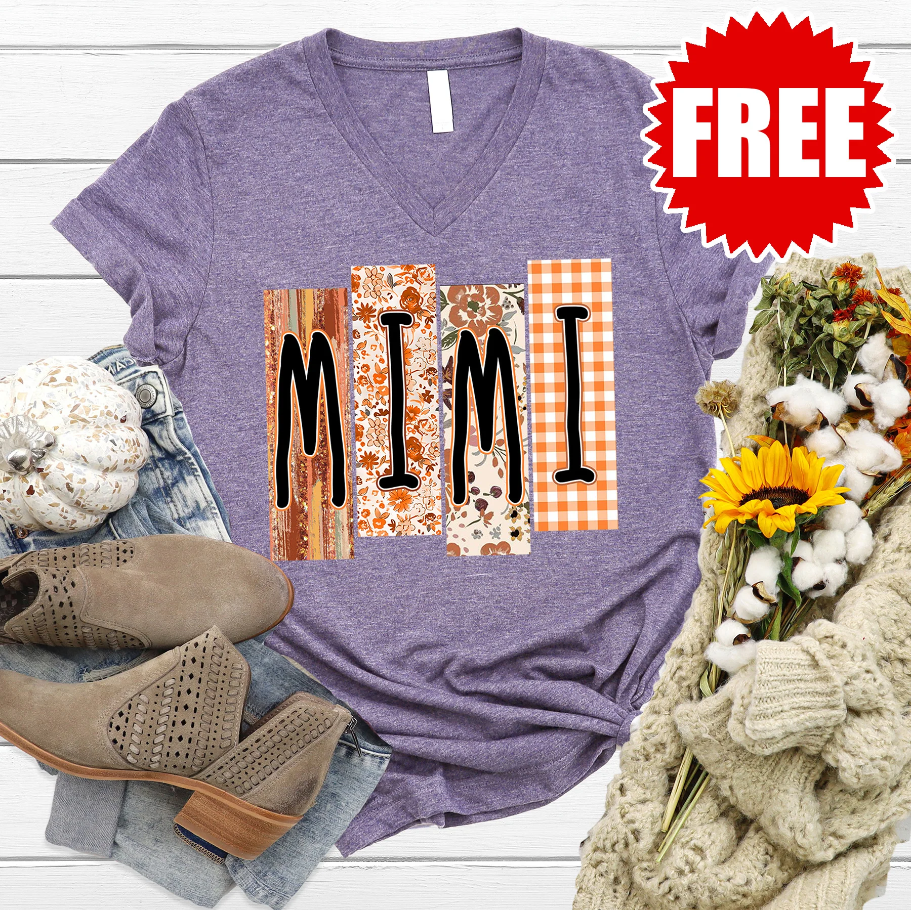 Mimi V-Neck - Heather Deep Purple - 0