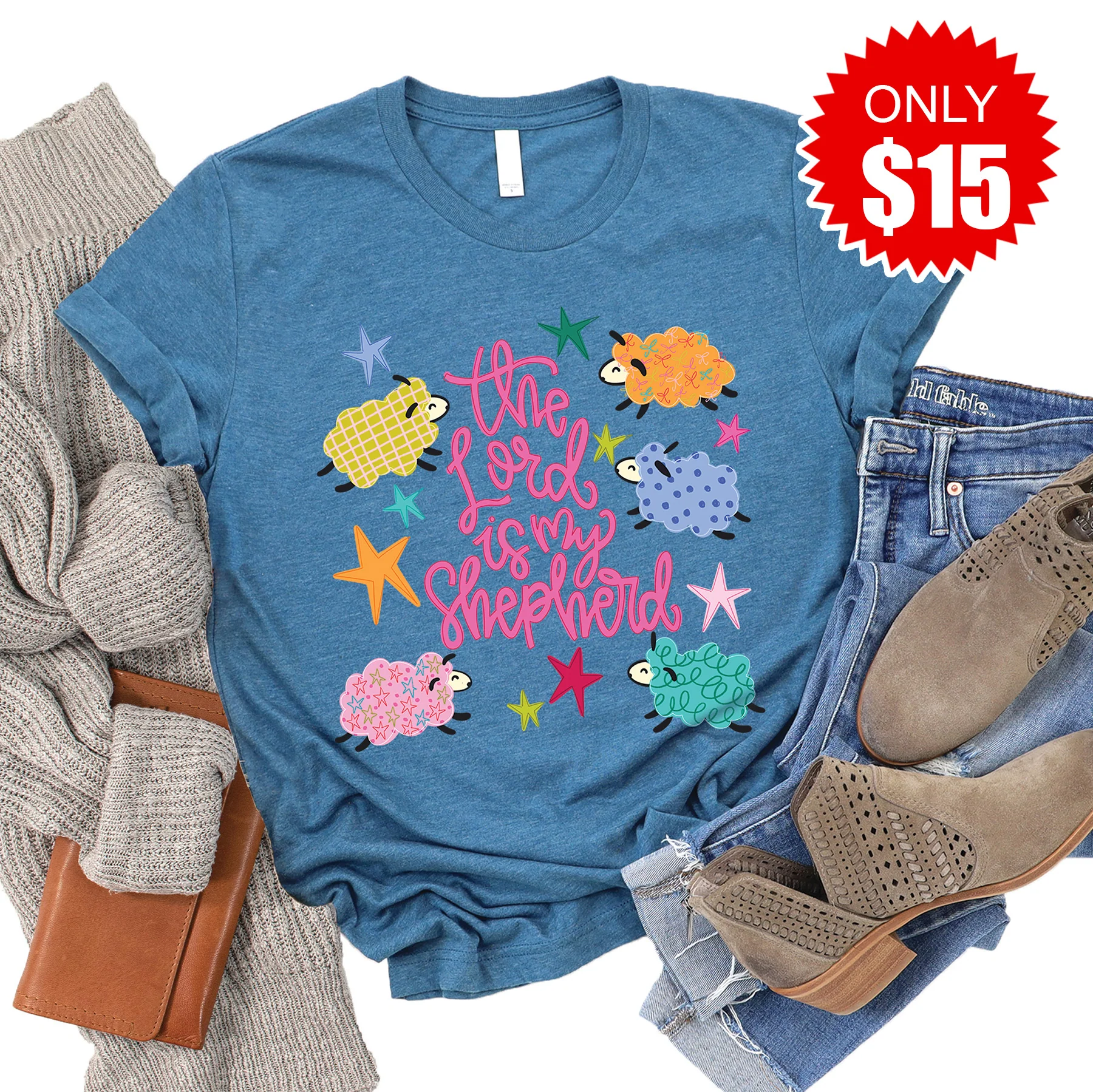 My Shepherd Tee - Heather Deep Teal - 15