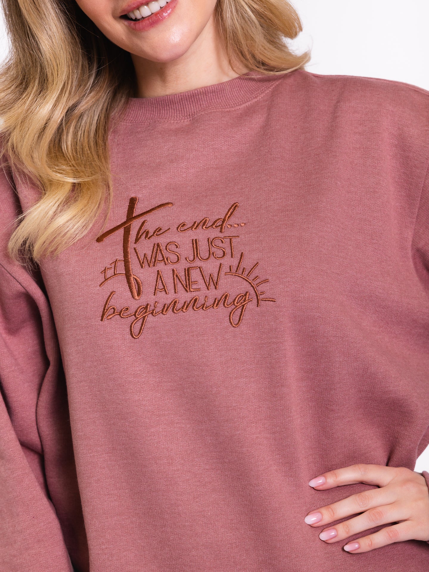 Embroidered New Beginnings Sweatshirt - Image 4