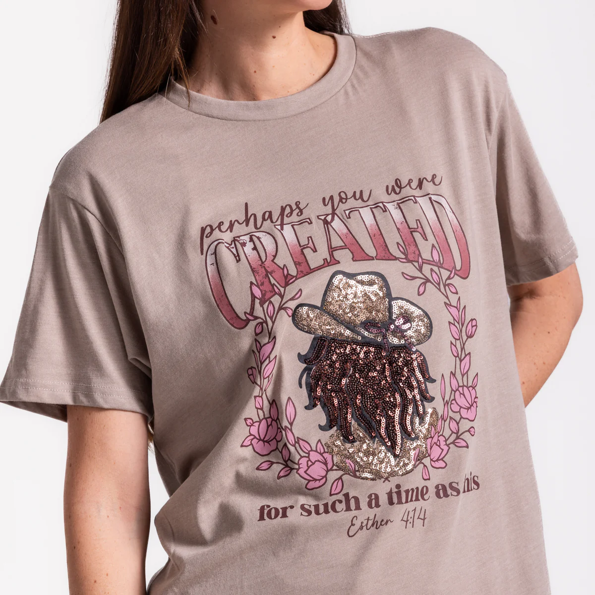 Embellished Perhaps you were Created Sequin Tee - Image 3