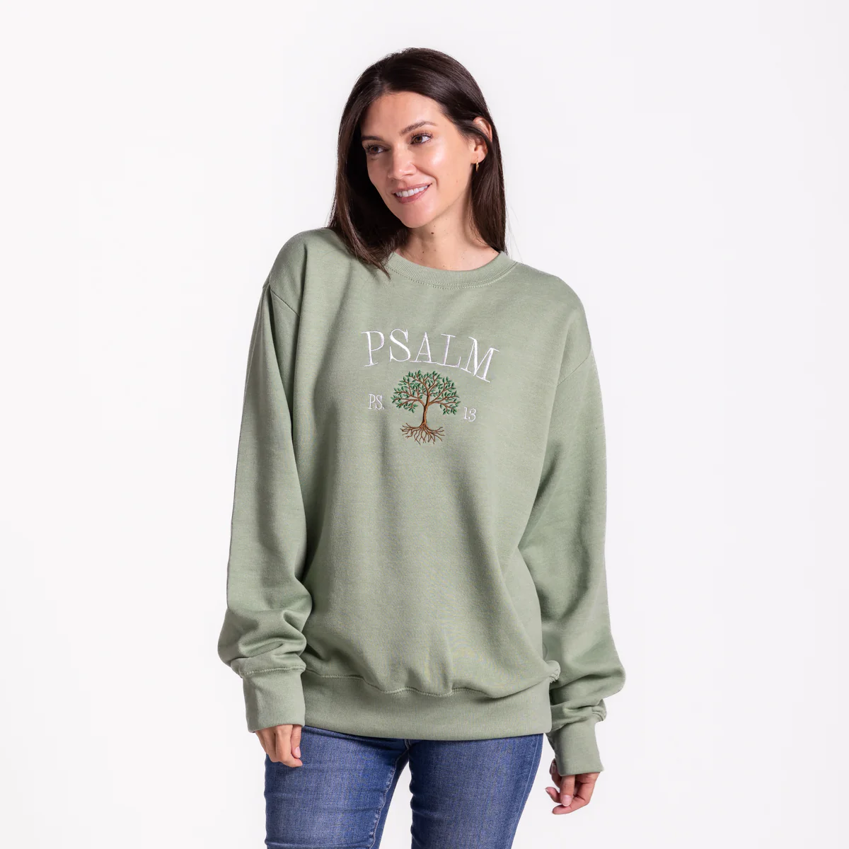 Psalm 1:3 Embroidered Crewneck Sweatshirt - Image 2