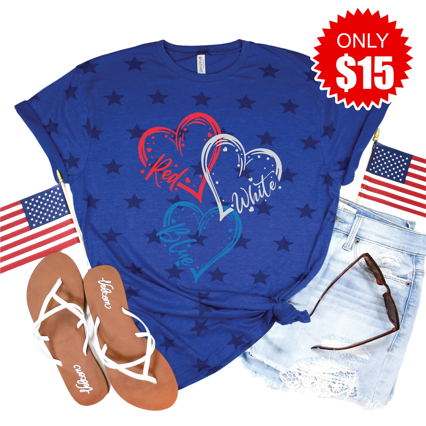 Red White Blue Tee - 15