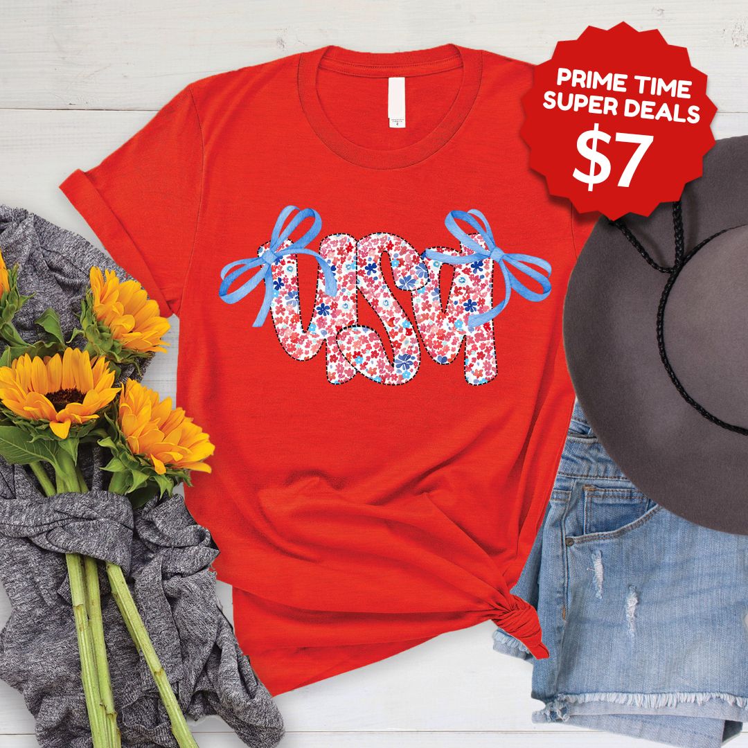 Ribbon Floral USA Tee