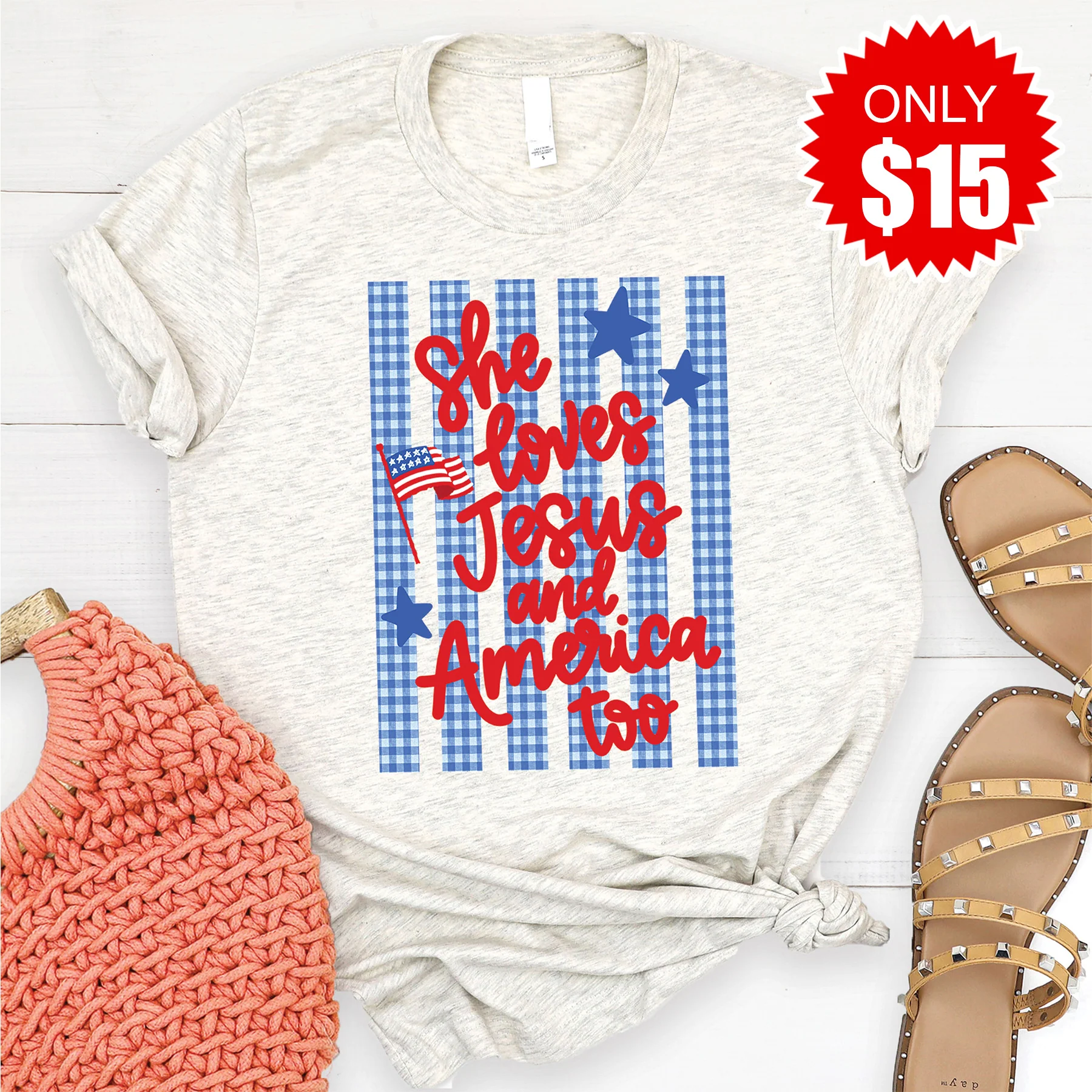 She Loves Tee - Heather Oatmeal - 15
