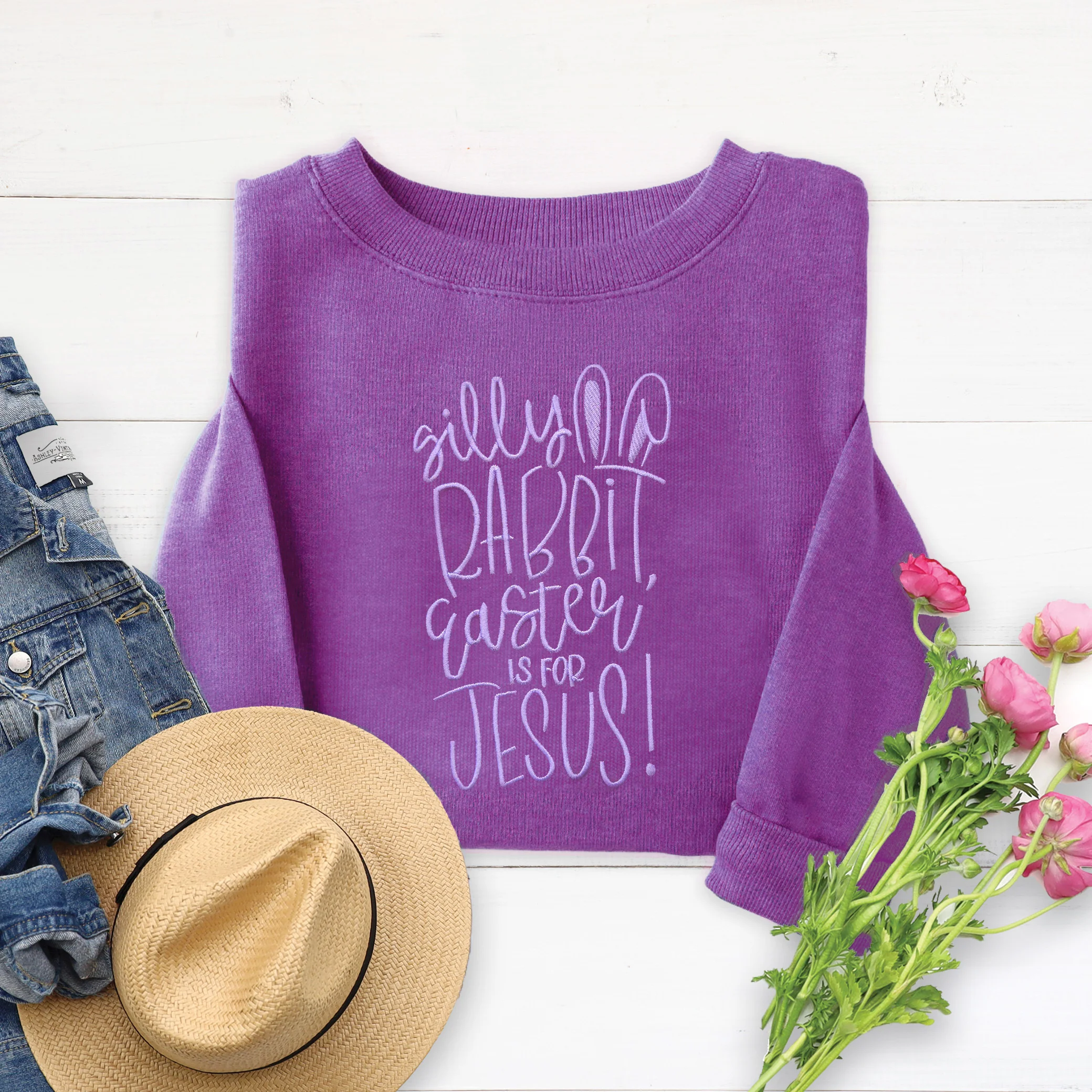 Embroidered Silly Rabbit Sweatshirt