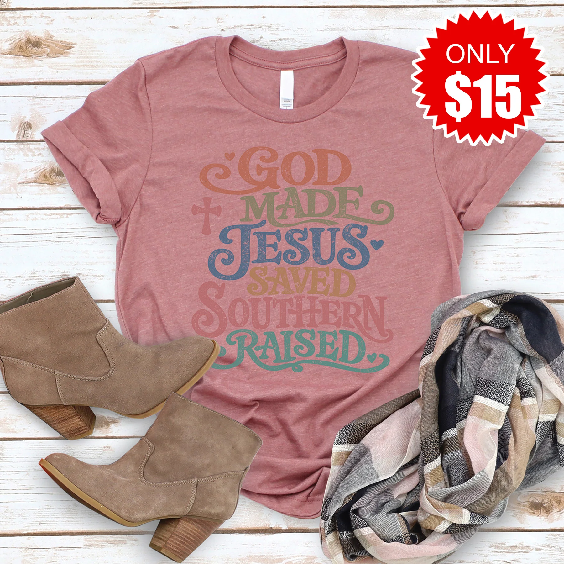 Southern Raised Tee - Heather Mauve - 15