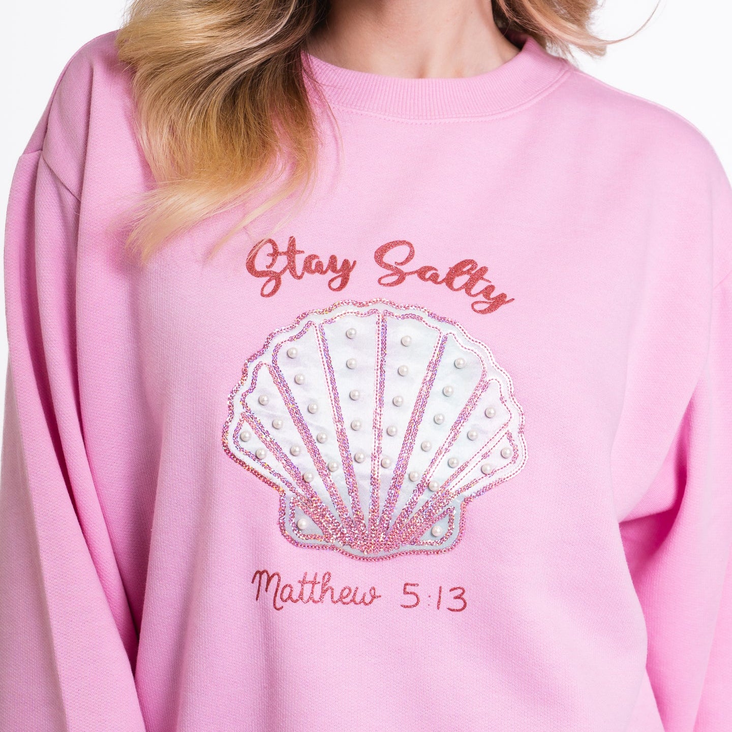 Embellished Stay Salty Crewneck Sweatshirt - Image 11