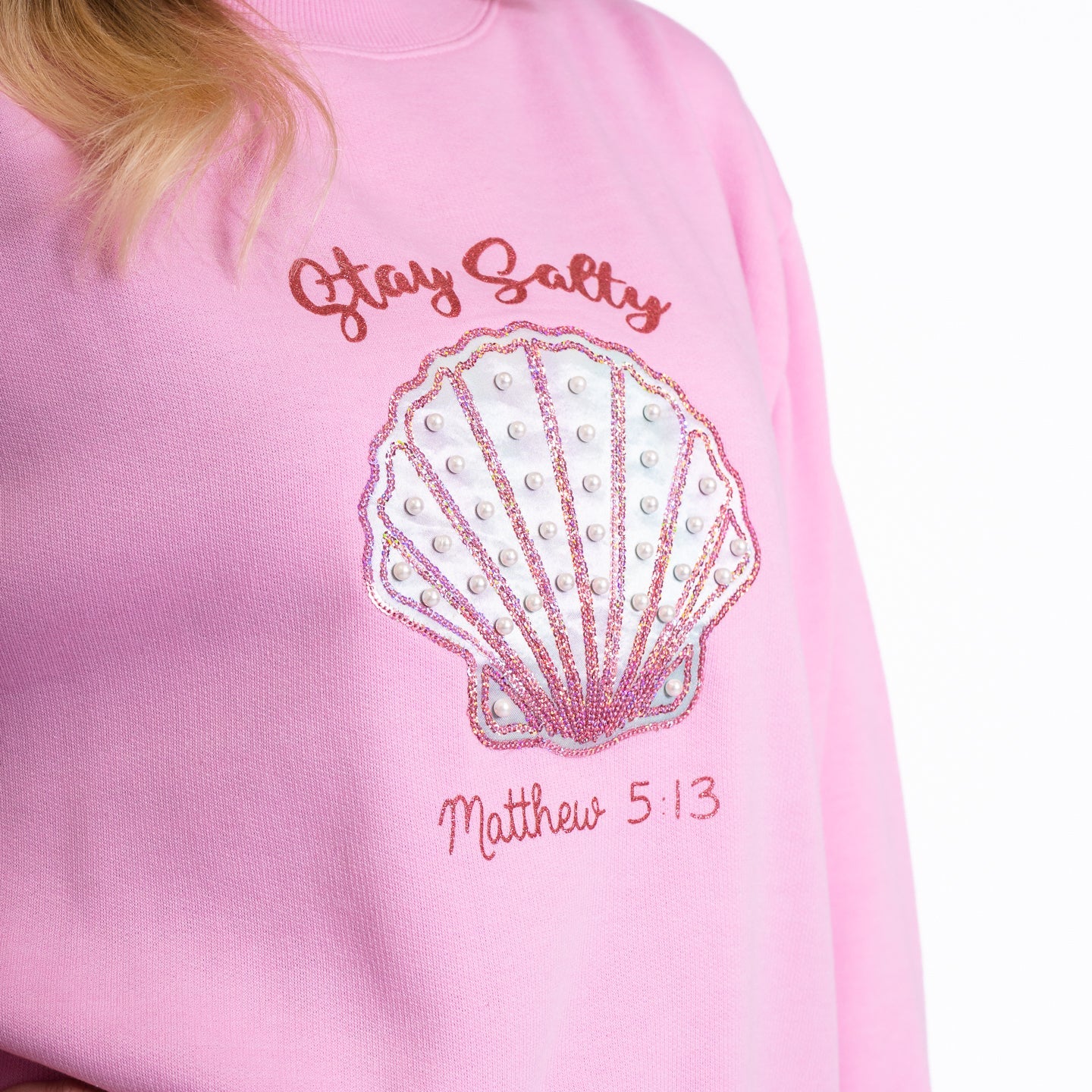 Embellished Stay Salty Crewneck Sweatshirt - Image 12