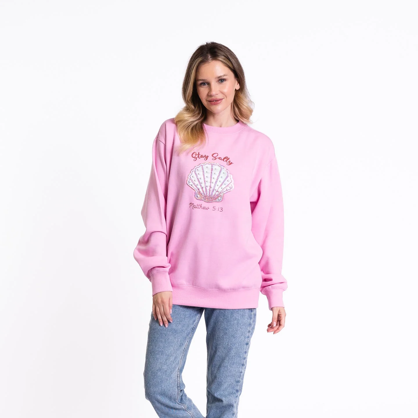 Embellished Stay Salty Crewneck Sweatshirt - Image 13