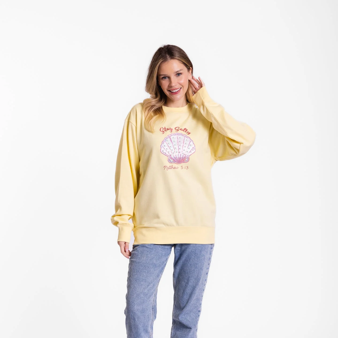 Embellished Stay Salty Crewneck Sweatshirt - Image 14