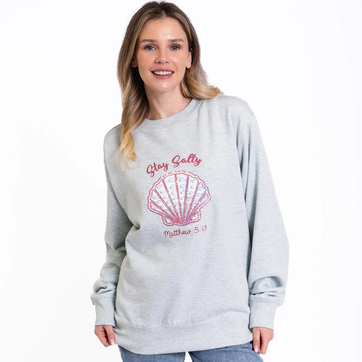 Embellished Stay Salty Crewneck Sweatshirt - Image 2