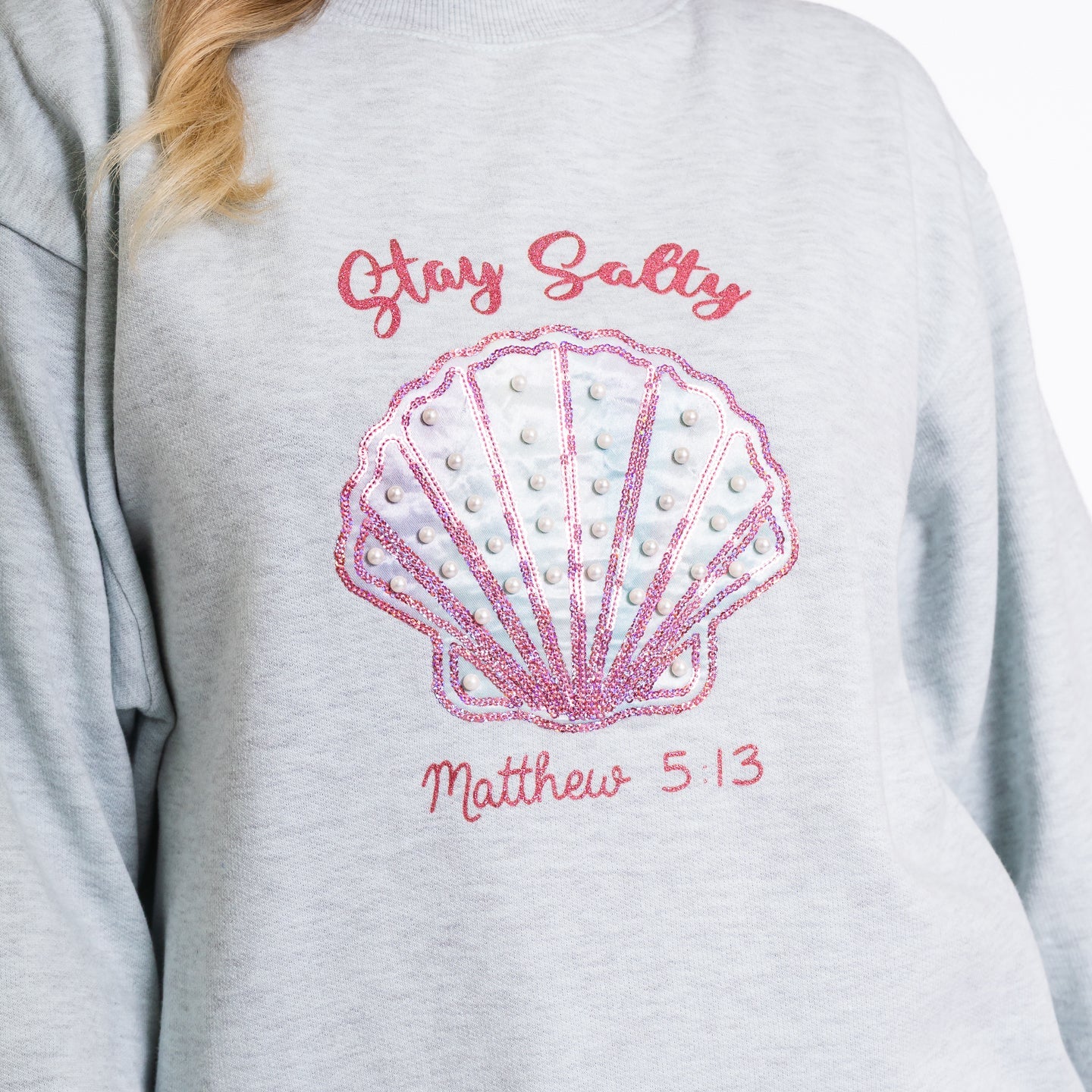 Embellished Stay Salty Crewneck Sweatshirt - Image 3