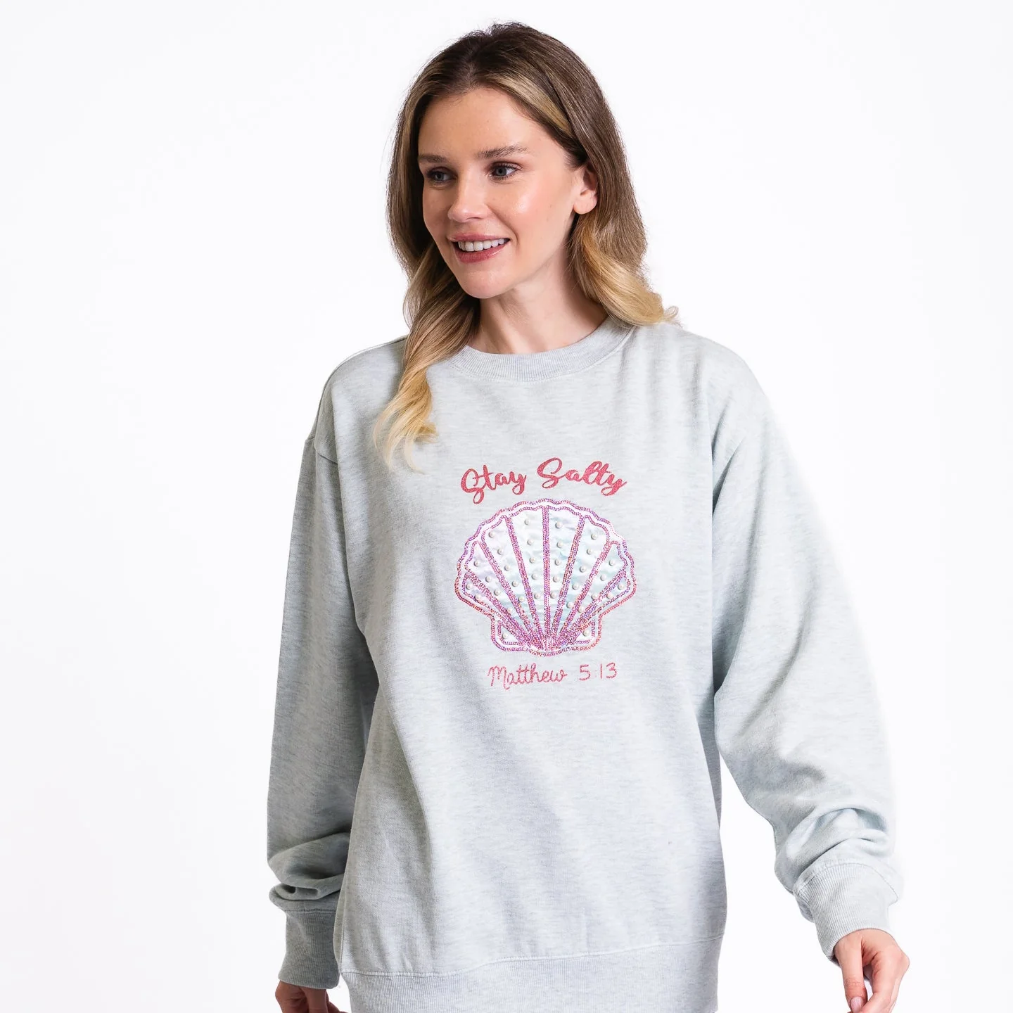 Embellished Stay Salty Crewneck Sweatshirt - Image 4