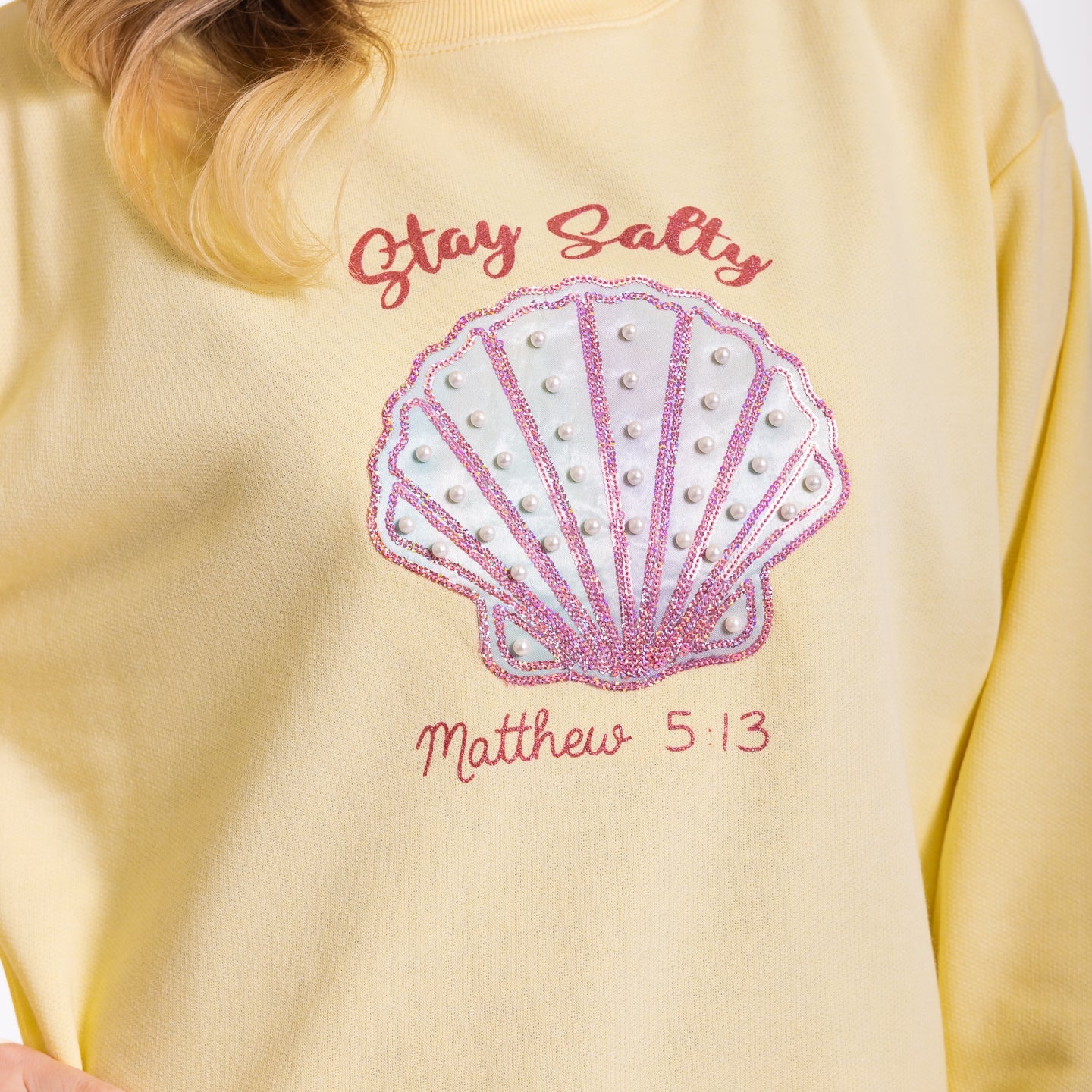 Embellished Stay Salty Crewneck Sweatshirt - Image 6