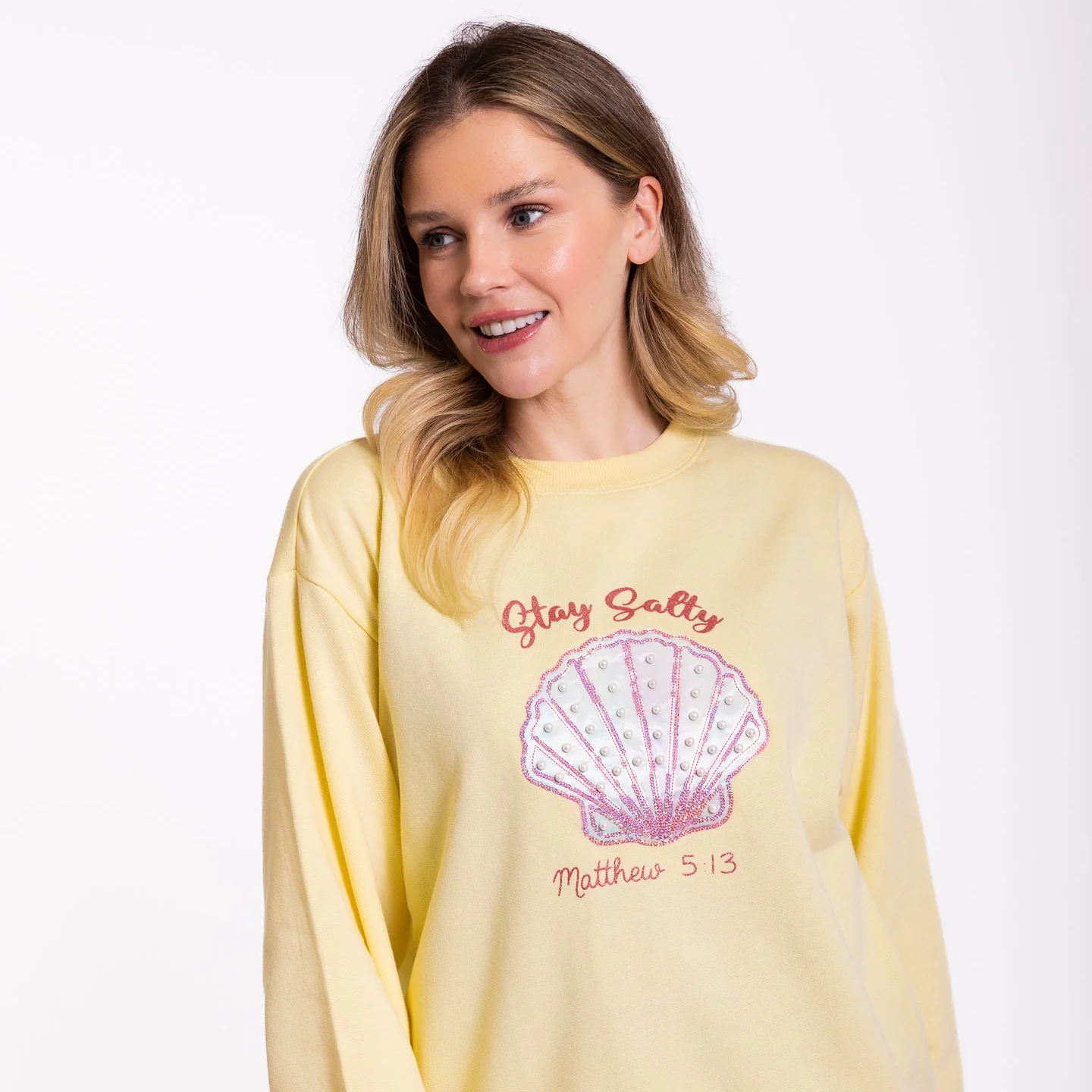 Embellished Stay Salty Crewneck Sweatshirt - Image 7