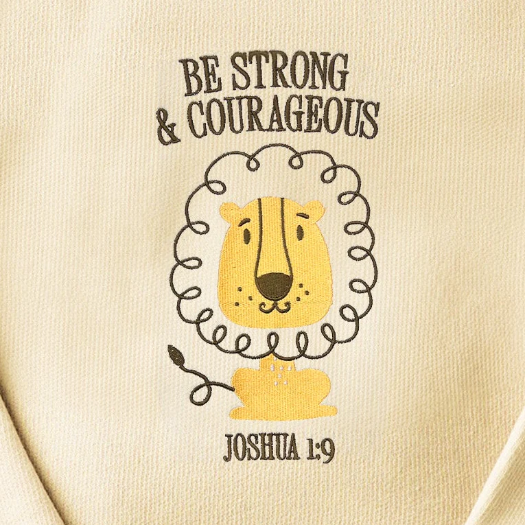 Strong and Courageous Embroidered Crewneck Sweatshirt - Image 4