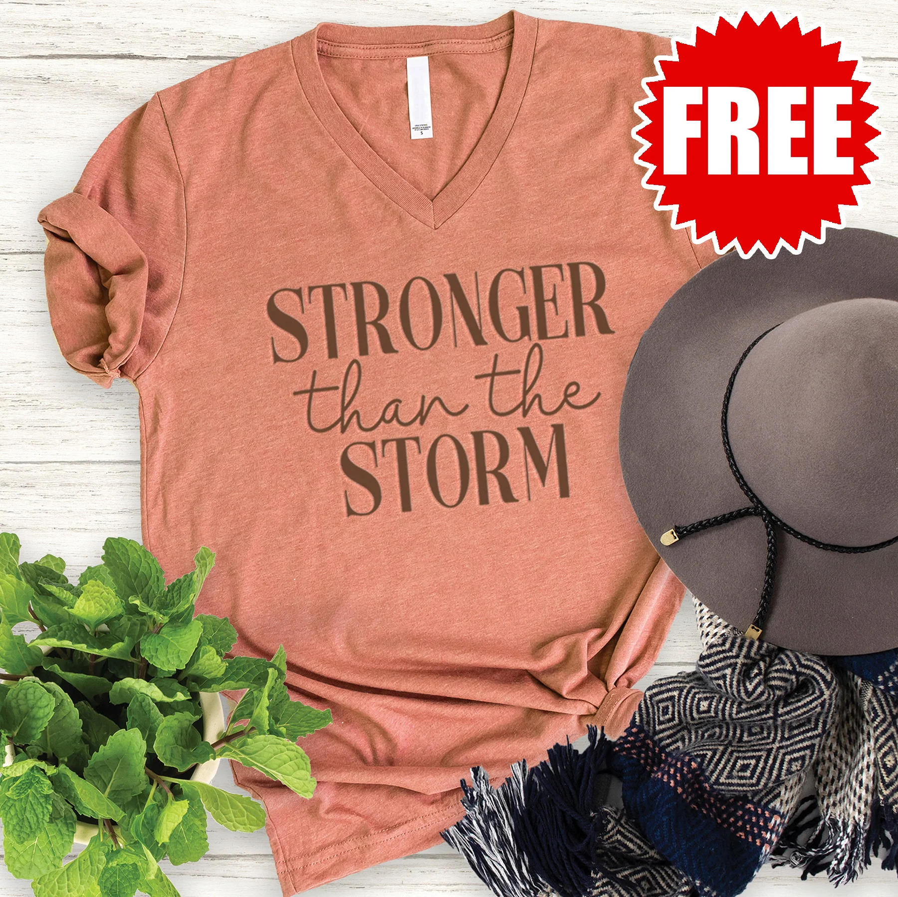 Stronger than the Storm V-Neck - 0
