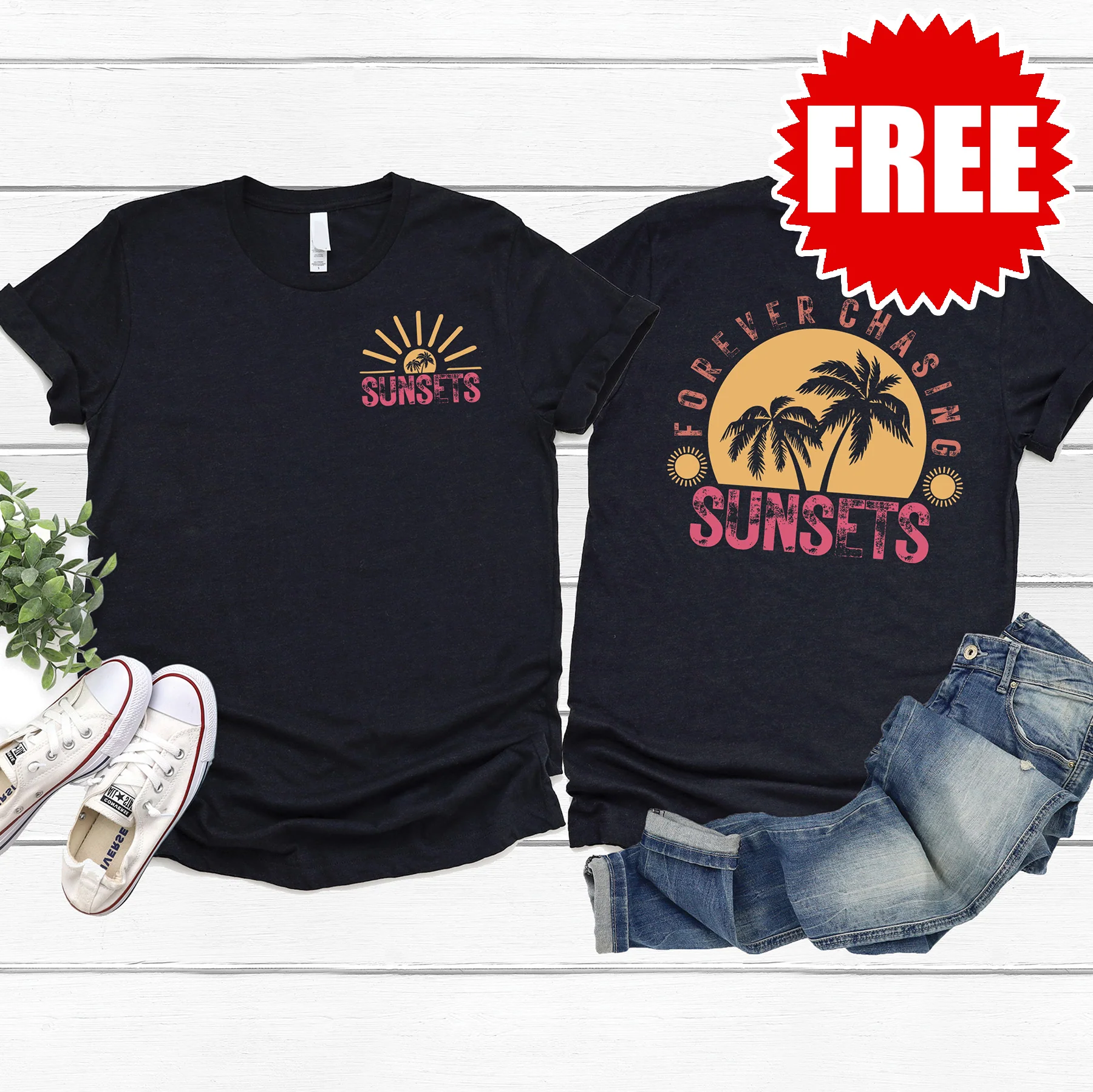 Sunsets Tee - Black - 0