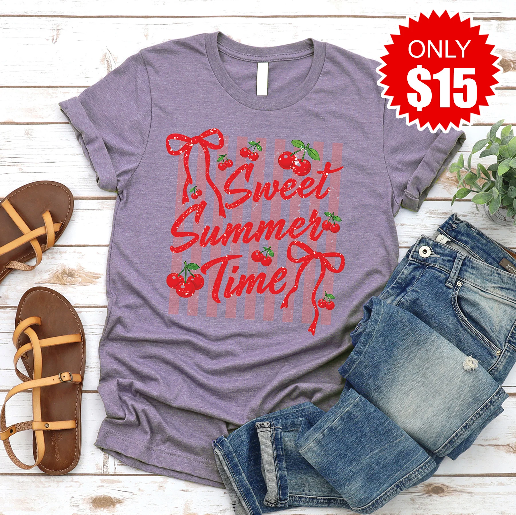 Sweet Summer Tee - Heather Deep Purple - 15