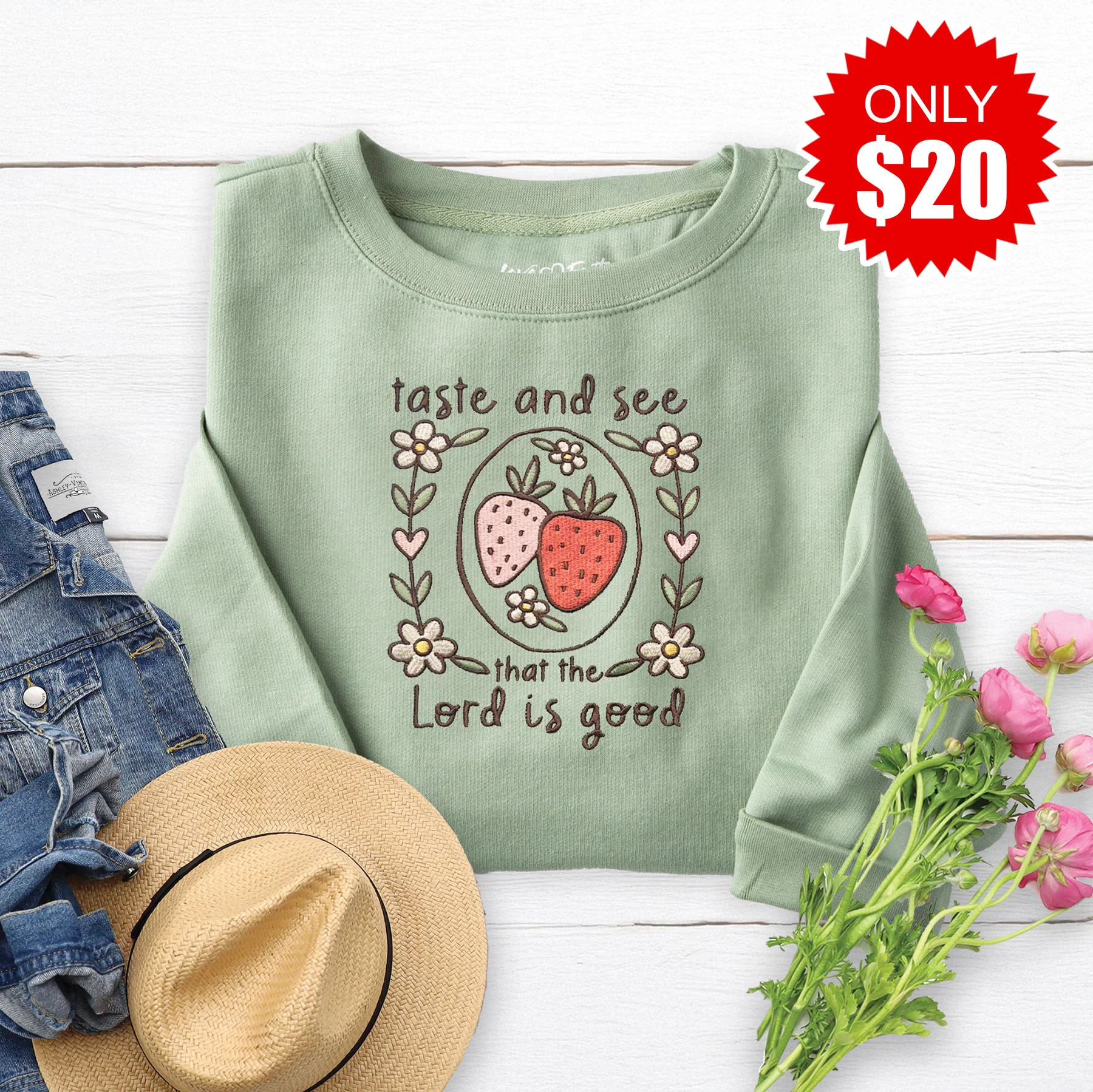 Taste and See Embroidered Crewneck Sweatshirt - 20