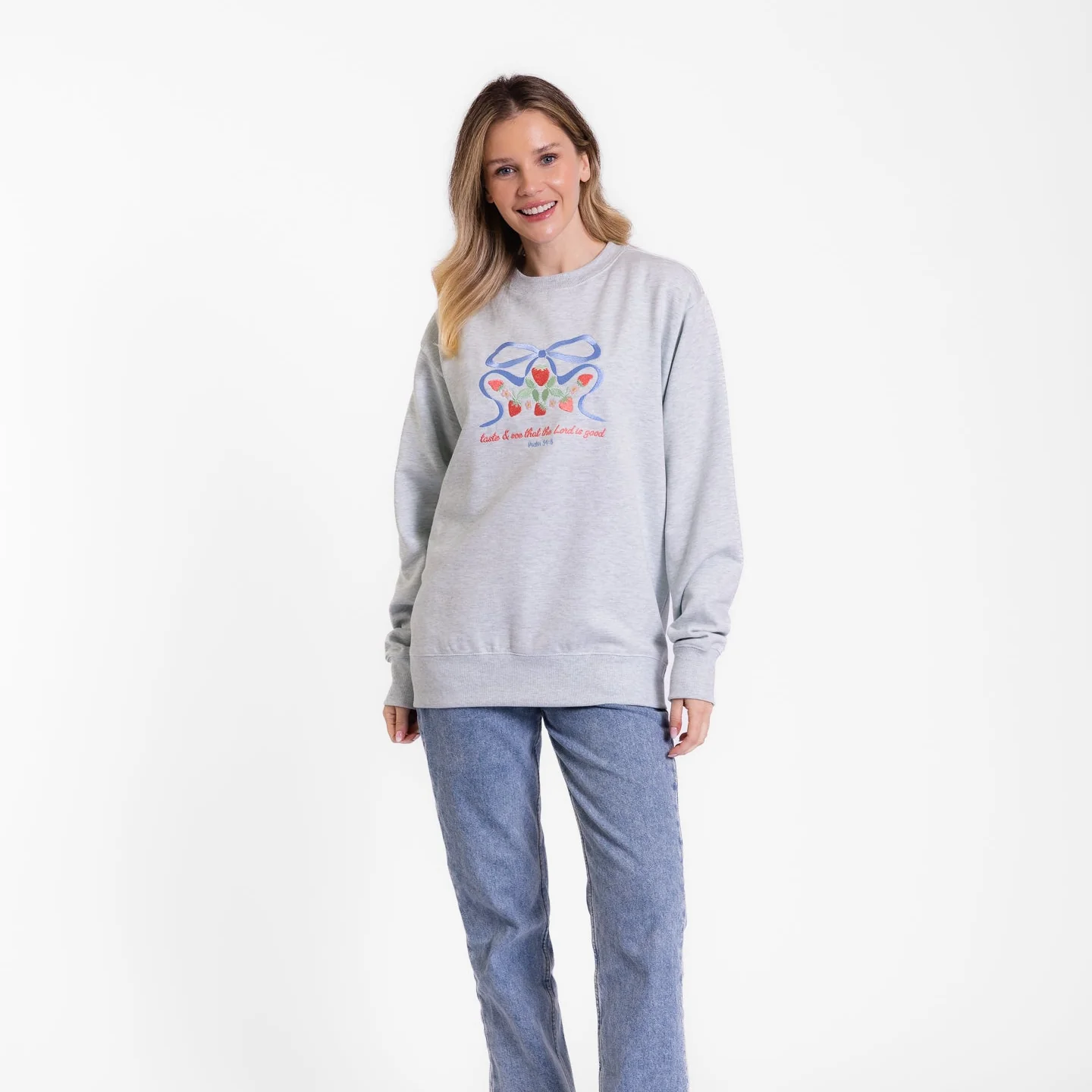 Taste & See Bow Embroidered Crewneck Sweatshirt - Image 4