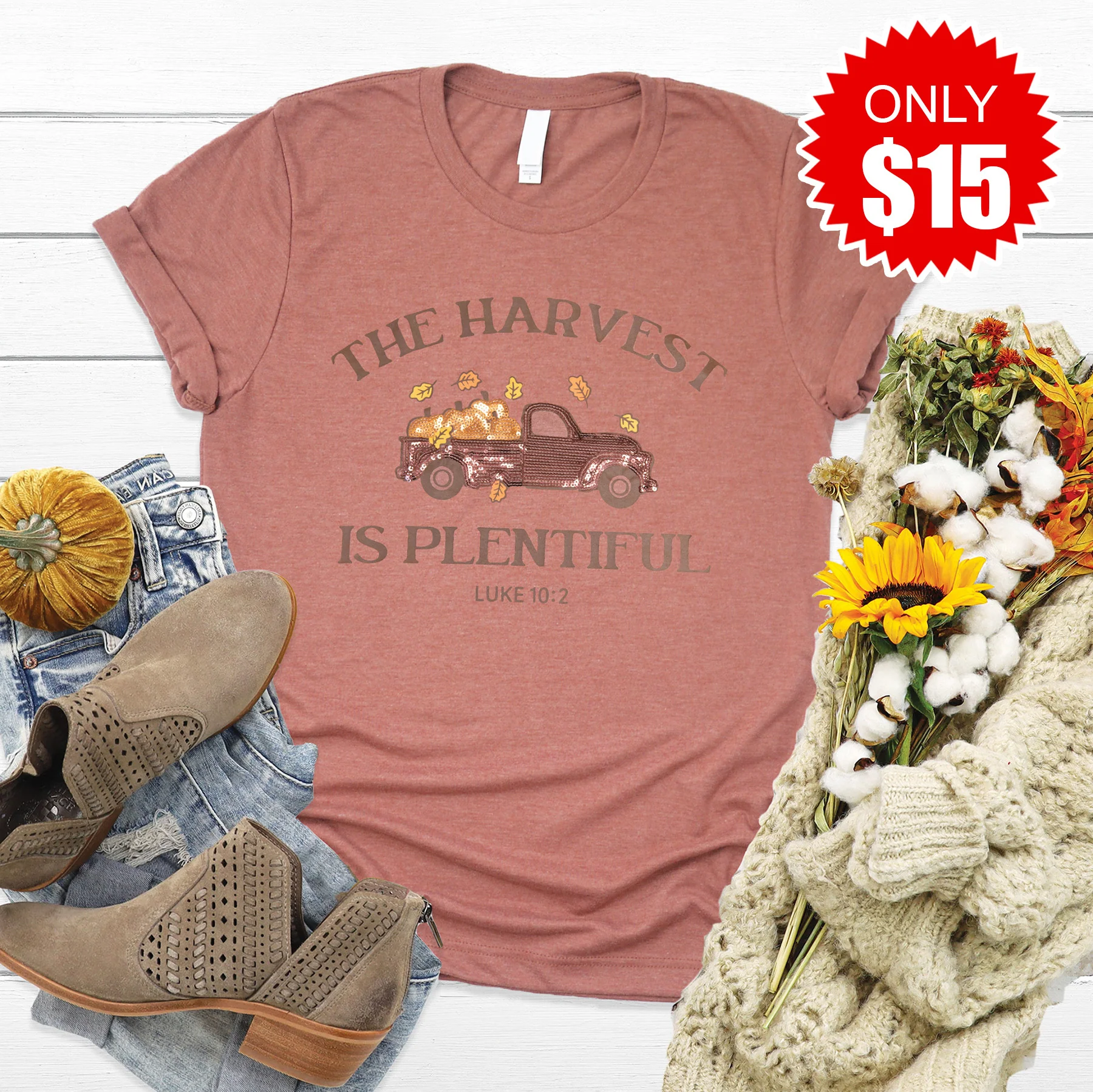 The Harvest is Plentiful Sequin Tee - 15