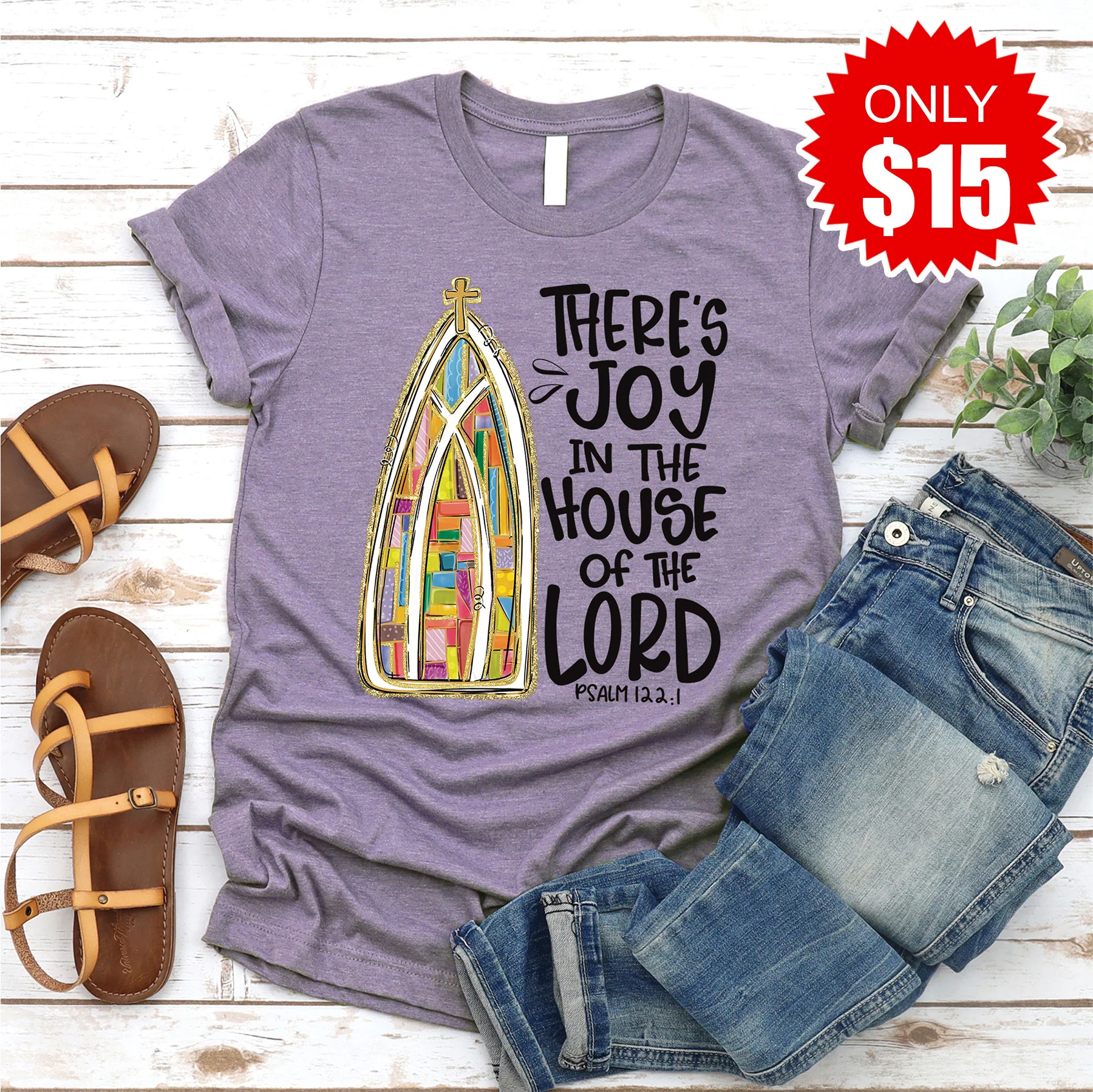 There’s Joy in the House Tee - Heather Deep Purple - 15